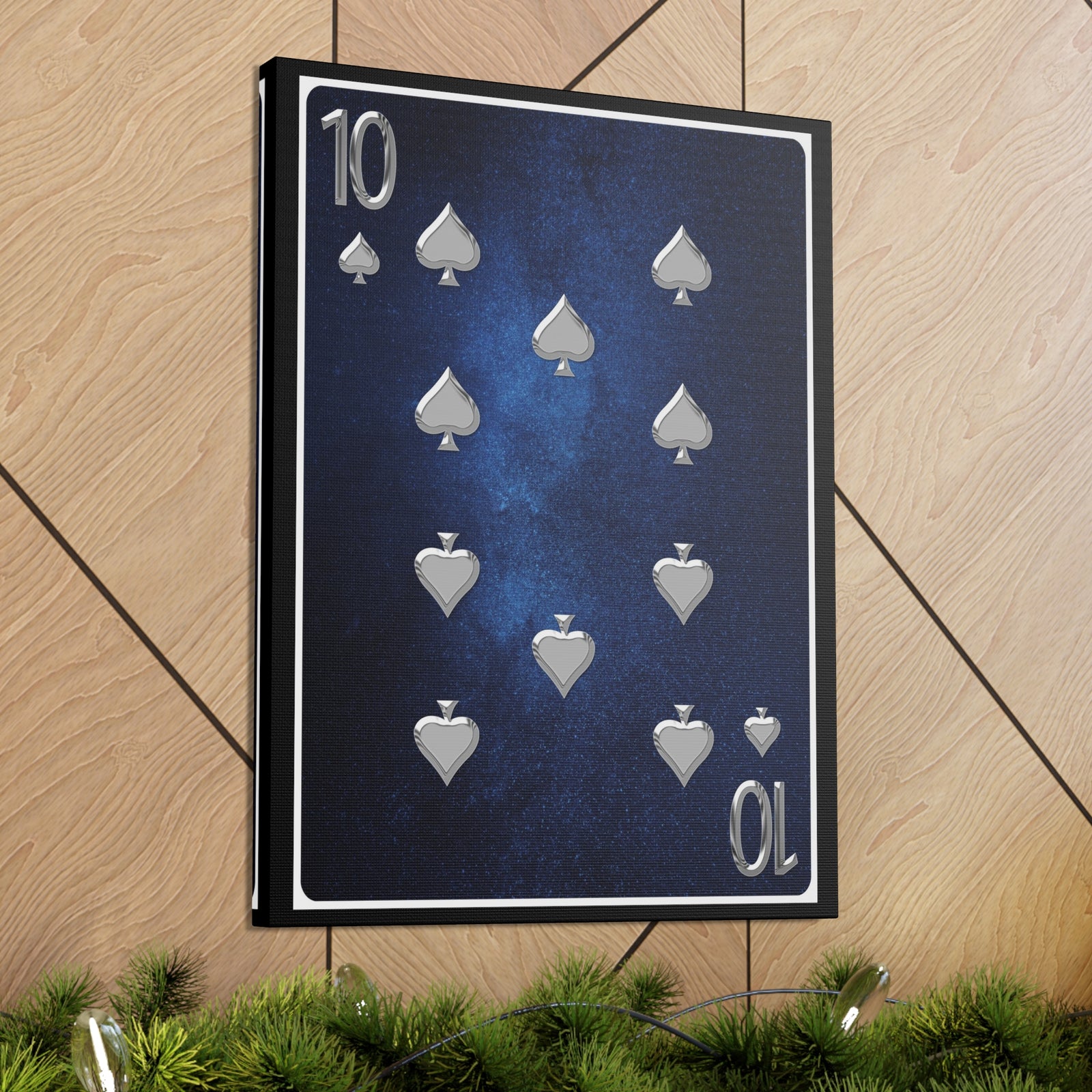 Ten Of Spades Space Background Playing Card Canvas Wall Art for Home Decor Ready-to-Hang-Express Your Love Gifts