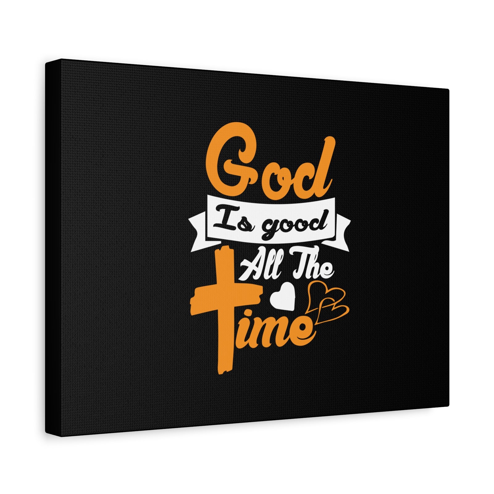 Scripture Canvas God Is Good All The Time Psalm 100:5 Orange Christian Wall Art Bible Verse Print Ready to Hang-Express Your Love Gifts