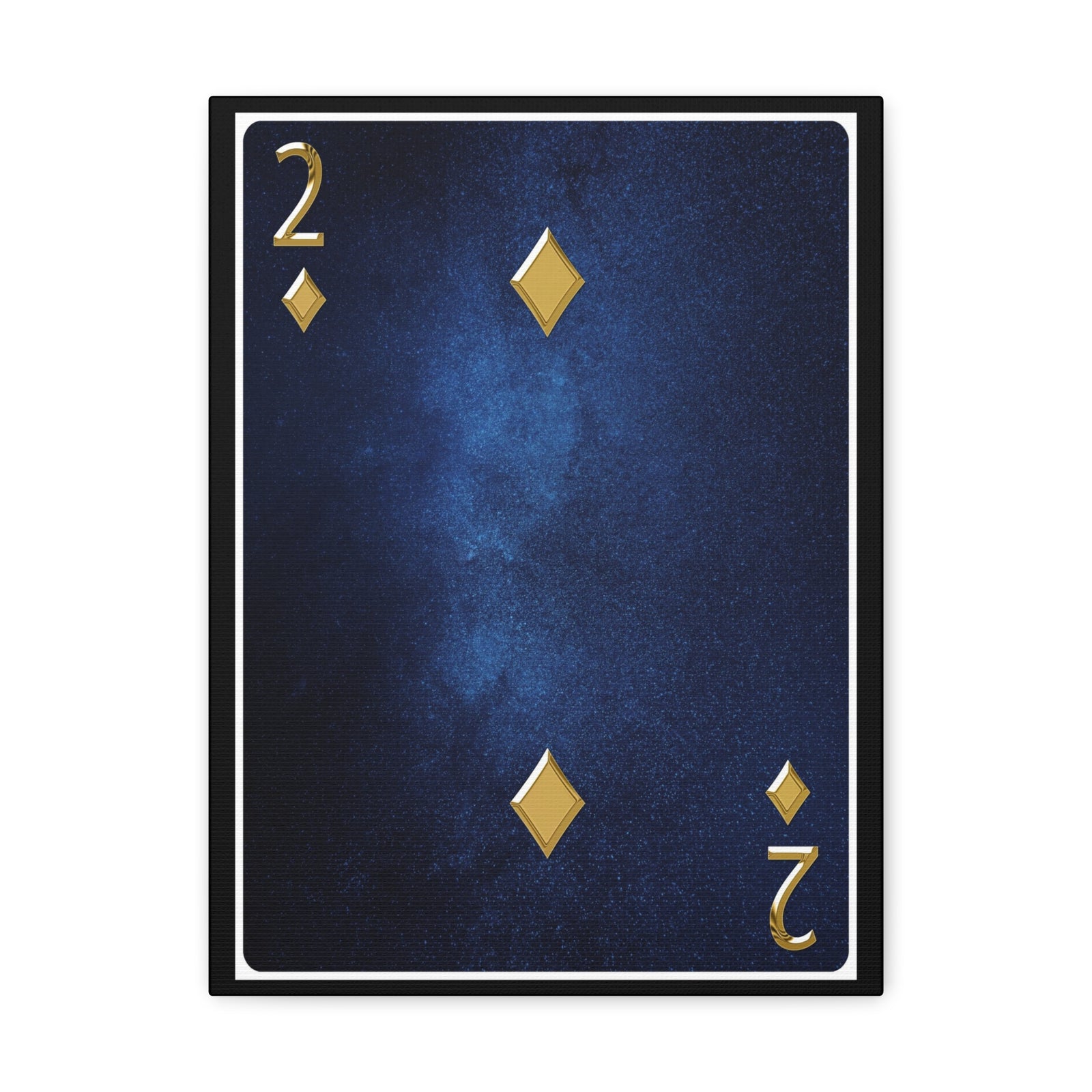 Two Of Diamonds Space Background Playing Card Canvas Wall Art for Home Decor Ready-to-Hang-Express Your Love Gifts