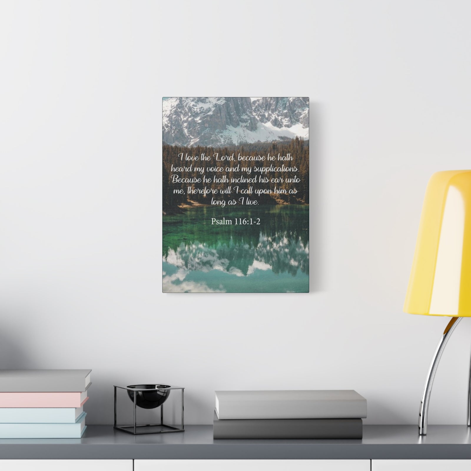 Bible Verse Canvas I Love The Lord Psalm 116:1-2 Christian Home Décor Wall Art Scripture Ready to Hang Faith Print-Express Your Love Gifts