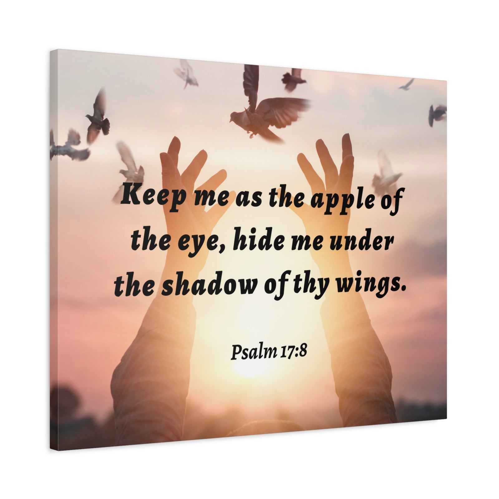 Scripture Walls Thy Wings Psalm 17:8 Bible Verse Canvas Christian Wall Art Ready to Hang-Express Your Love Gifts