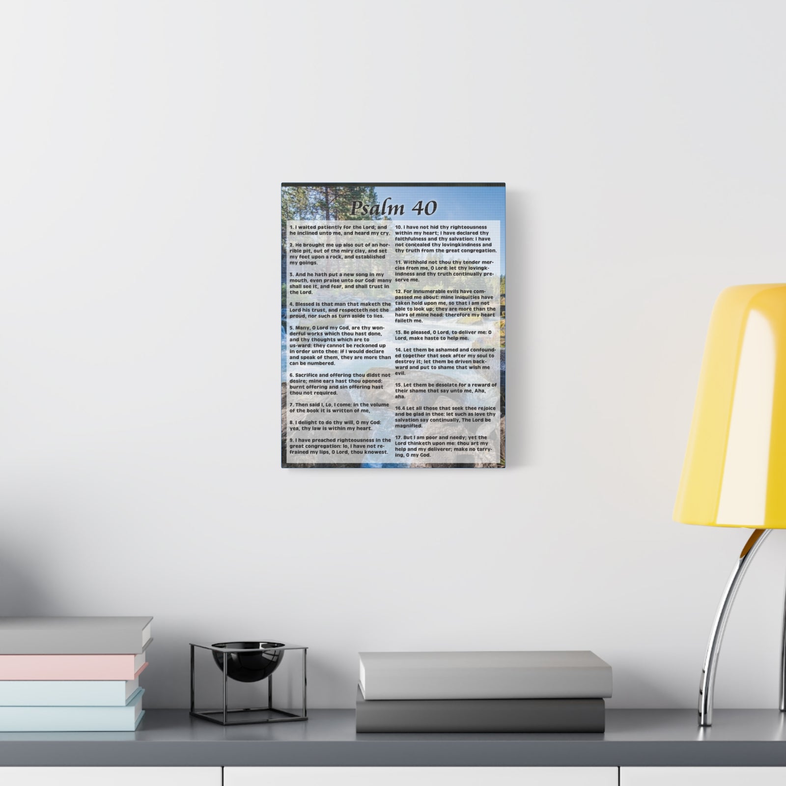 Scripture Canvas My Deliverer Heard Me Psalm 40 Colored Christian Wall Art Print Ready to Hang-Express Your Love Gifts