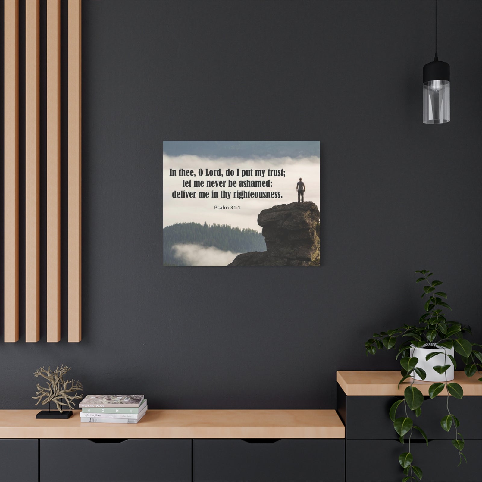 Scripture Canvas Never Be Ashamed Psalm 31:1 Christian Wall Art Bible Verse Print Ready to Hang-Express Your Love Gifts
