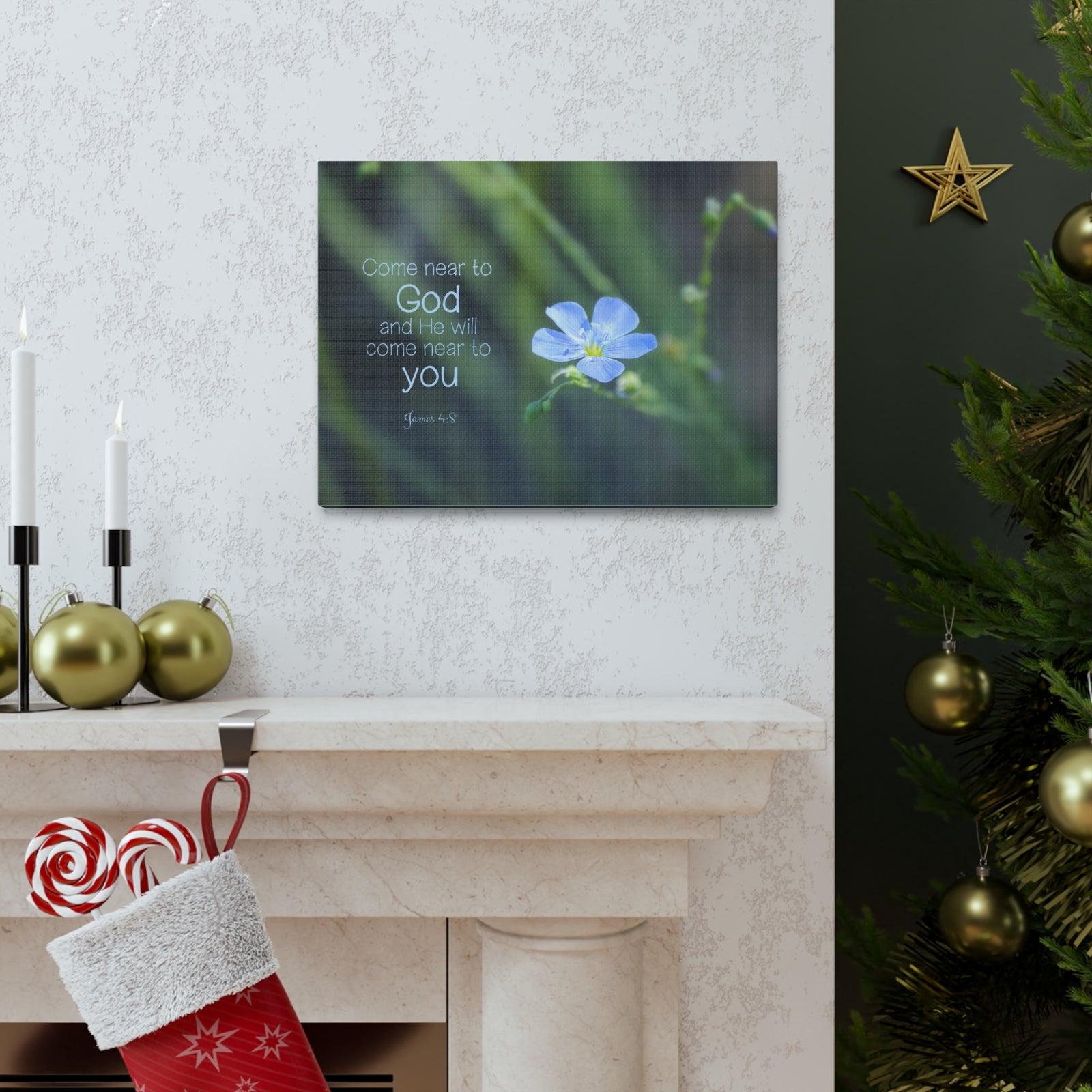 Scripture Walls Near To God James 4:8 Bible Verse Canvas Christian Wall Art Ready to Hang-Express Your Love Gifts