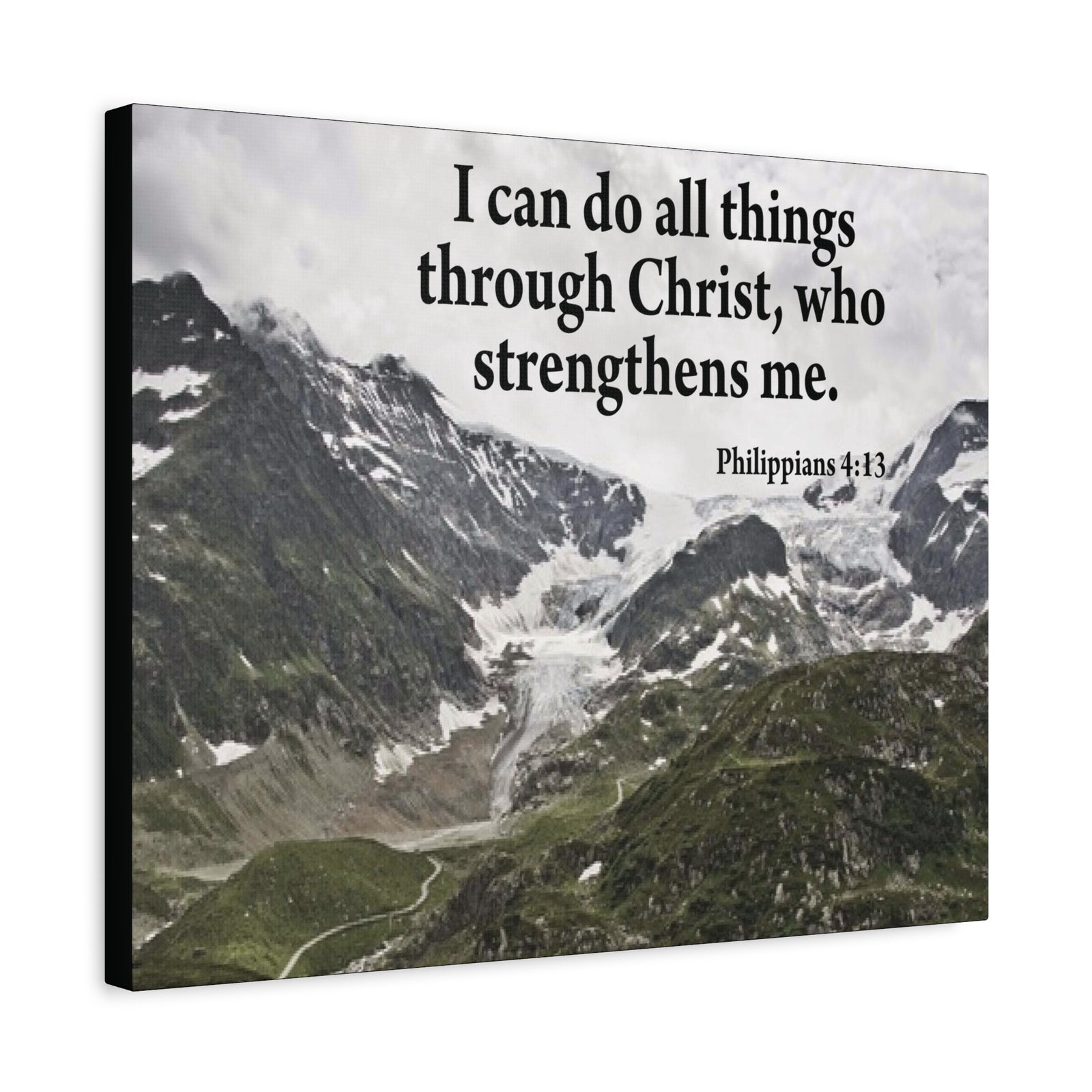 Scripture Canvas Christ Strenthens Me Philippians 4:13 Christian Wall Art Bible Verse Print Ready to Hang-Express Your Love Gifts