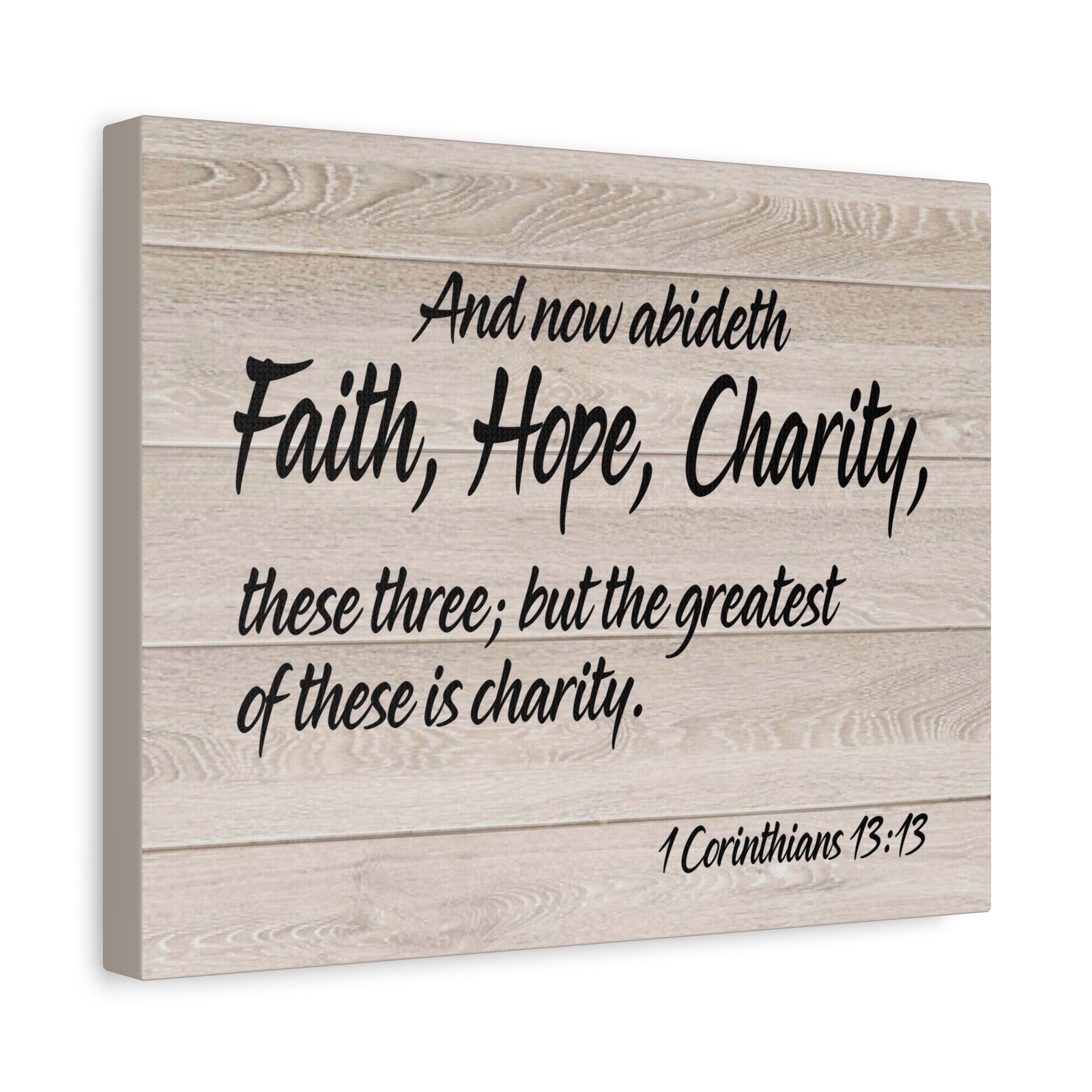 Bible Verse Canvas Faith Hope Charity 1 Corinthians 13:13 Wall Art Christian Home Decor-Express Your Love Gifts