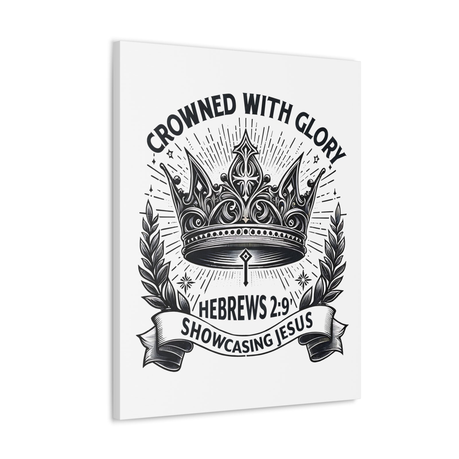 Scripture Walls Hebrews 2:9 Crowned With Glory Bible Verse Canvas Christian Wall Art Ready to Hang Unframed-Express Your Love Gifts