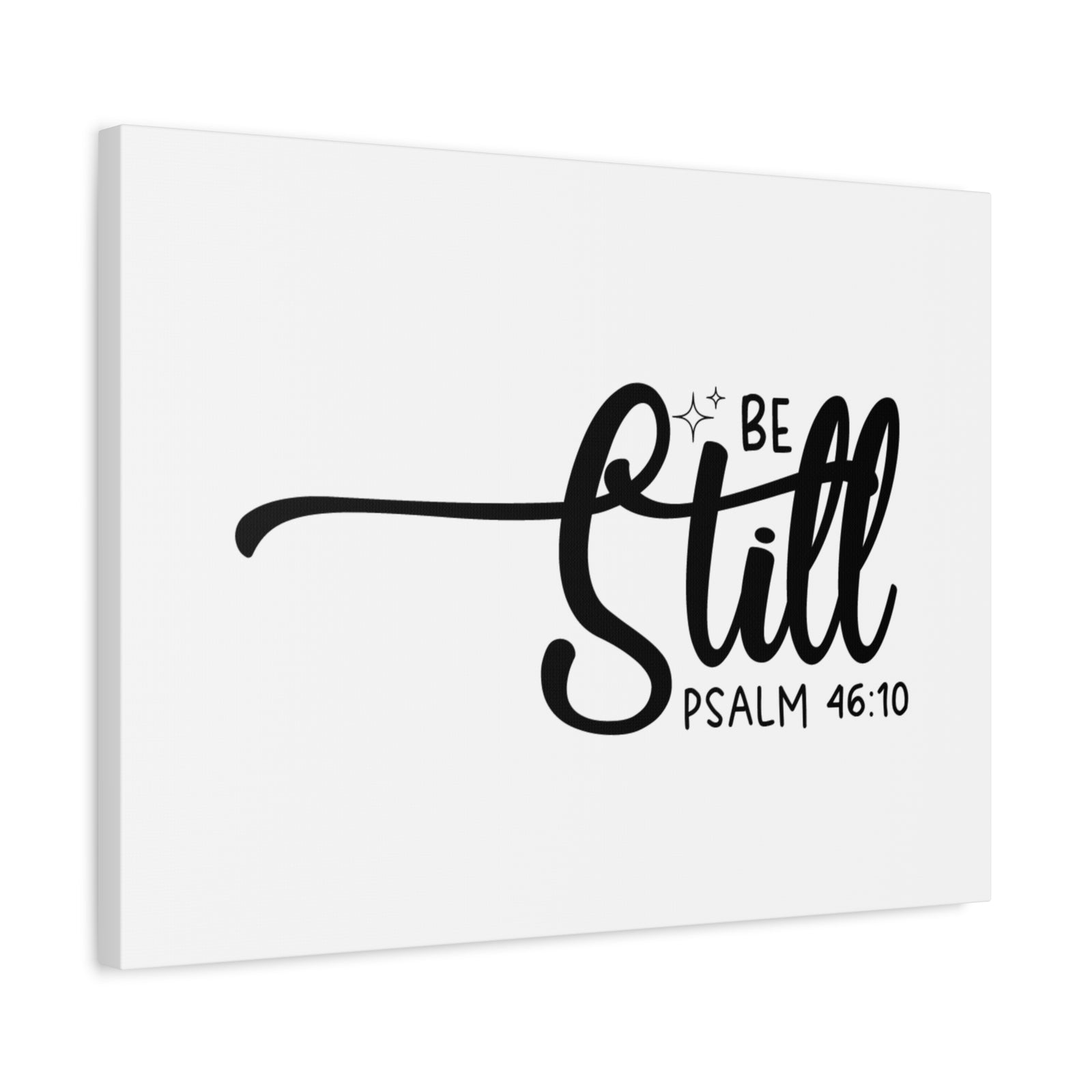Scripture Canvas Be Still White Psalm 46:10 Christian Wall Art Bible Verse Print Ready to Hang-Express Your Love Gifts