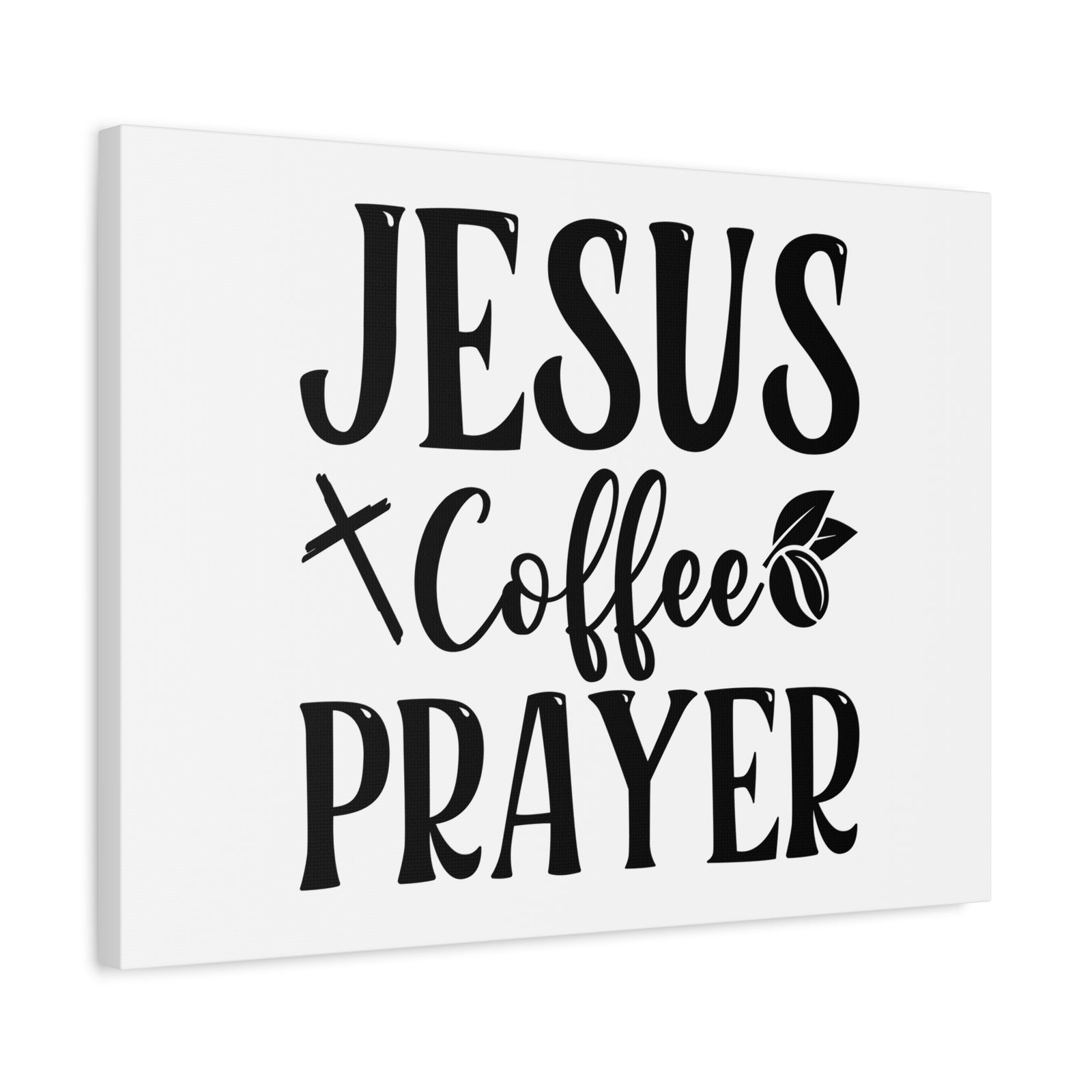 Scripture Canvas Jesus Coffee Prayer Psalm 5:3 Christian Wall Art Bible Verse Print Ready to Hang-Express Your Love Gifts