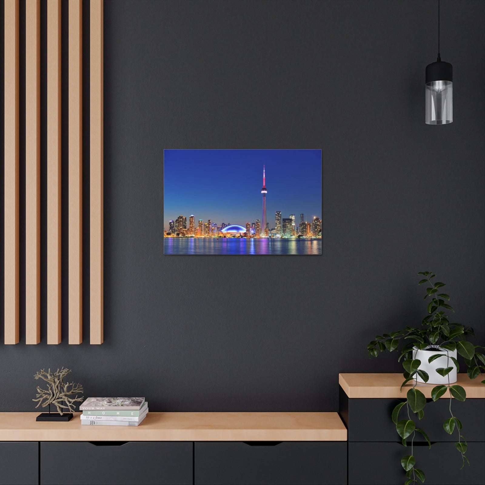 Toronto Night Skyline Canvas Artwork High-Quality Breathtaking Stunning Cityscape for Home Decor Ready to Hang-Express Your Love Gifts