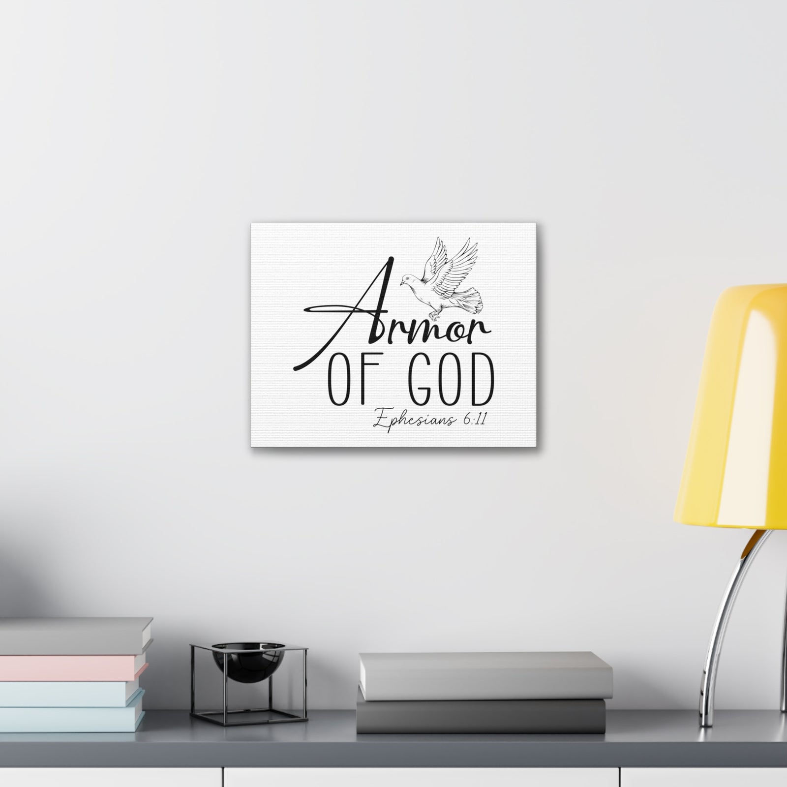 Scripture Walls Ephesians 6:11 Armor of God Bird Bible Verse Canvas Christian Wall Art Ready to Hang Unframed-Express Your Love Gifts