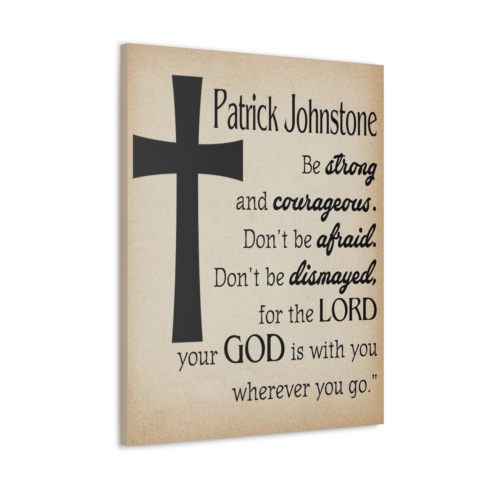 Scripture Walls Personalized Joshua 1:9 Cross Bible Chapter Canvas Christian Wall Art Ready to Hang-Express Your Love Gifts