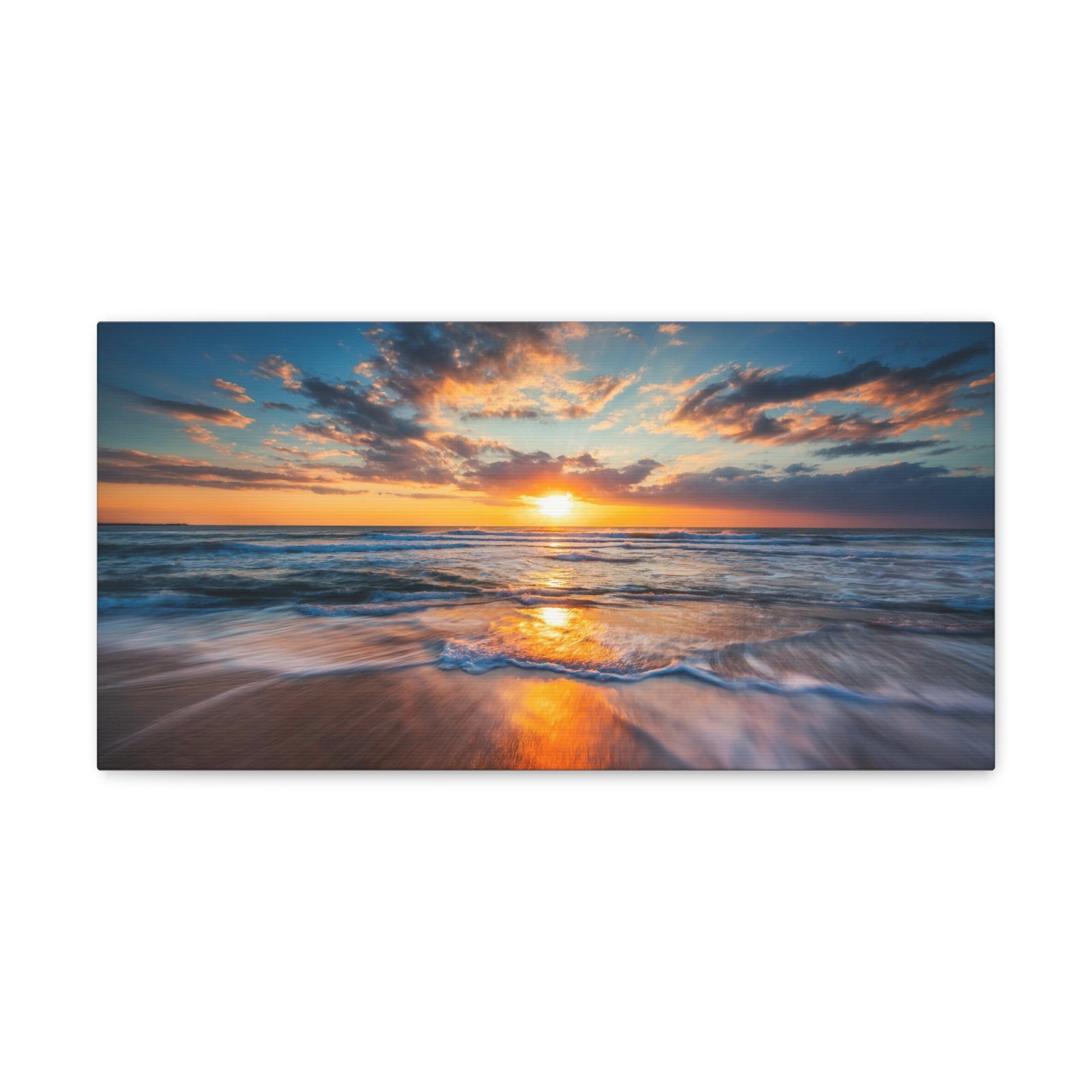 Sunrise Over The Sea Ocean Canvas Wall Art for Home Decor Ready-to-Hang-Express Your Love Gifts