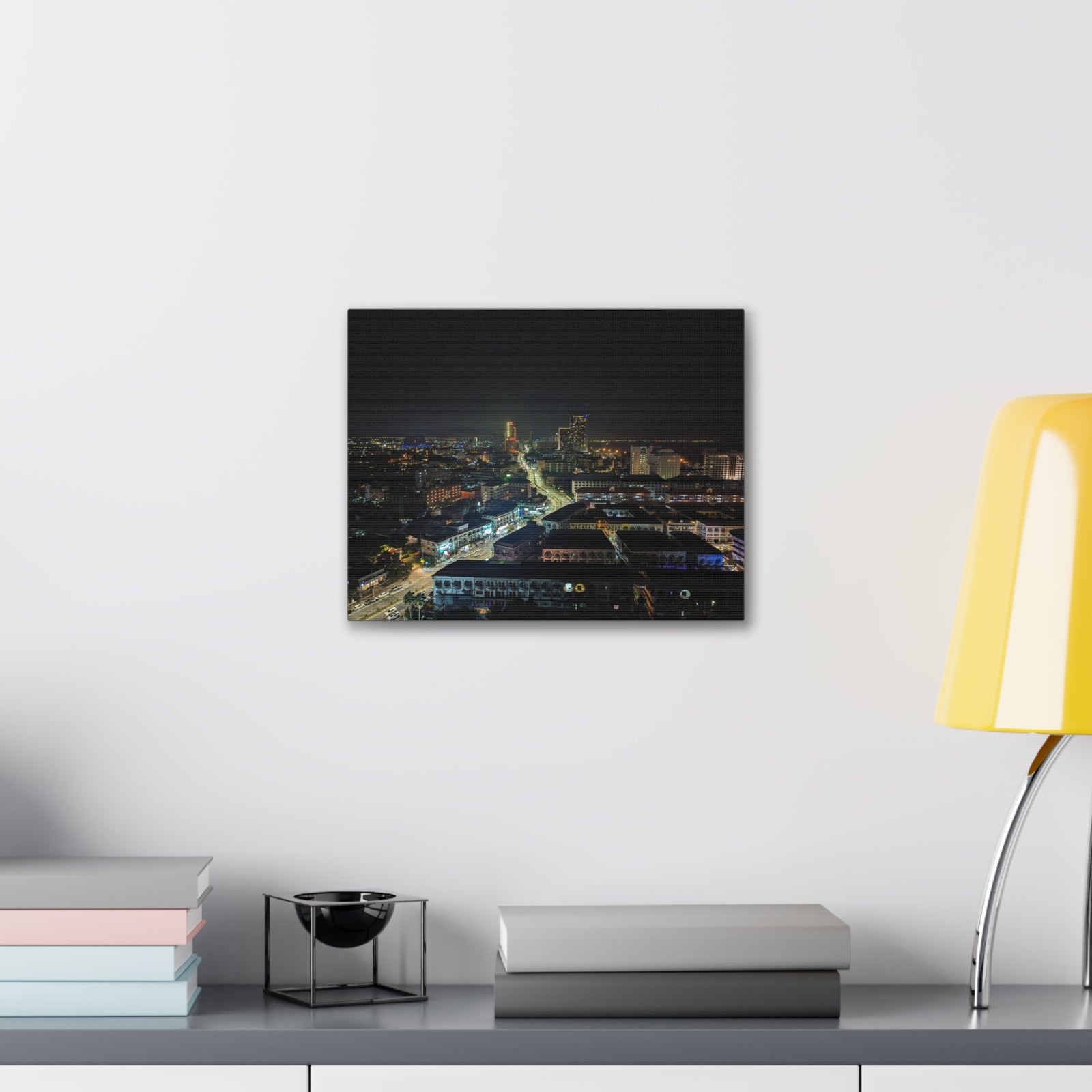 Pattaya Night View Canvas Artwork Breathtaking Thai City for Home Decor Ready to Hang-Express Your Love Gifts