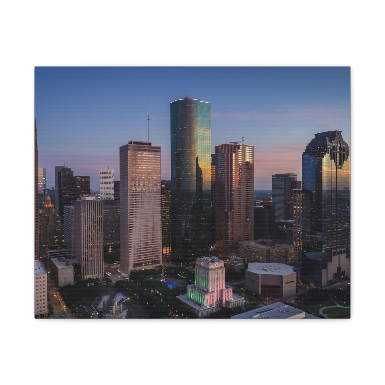 Houston Night Skyline Canvas Artwork High-Quality Breathtaking Stunning Cityscape for Home Decor Ready to Hang-Express Your Love Gifts