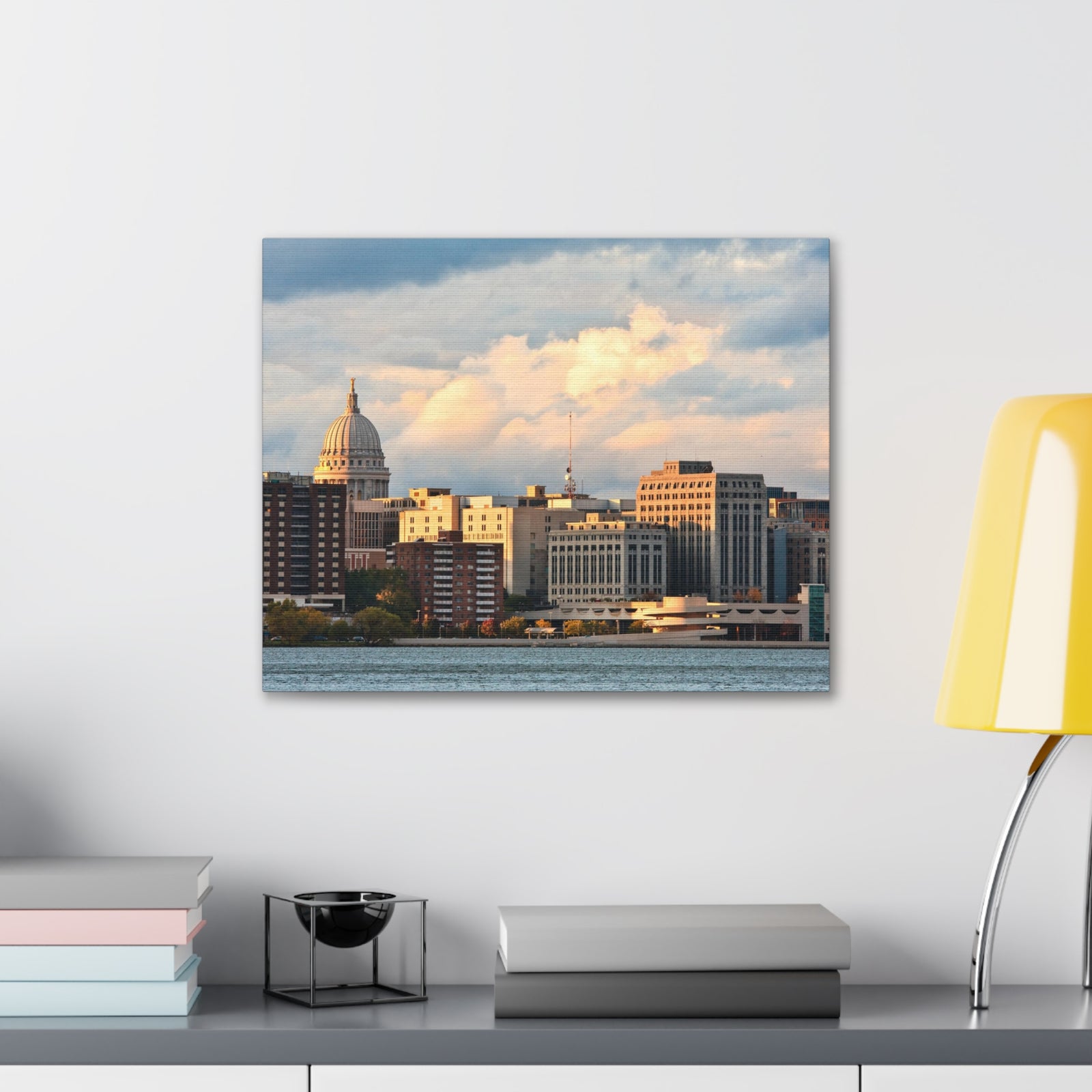 Madison Skyline Daytime Canvas Artwork High-Quality Breathtaking Stunning Cityscape for Home Decor Ready to Hang-Express Your Love Gifts