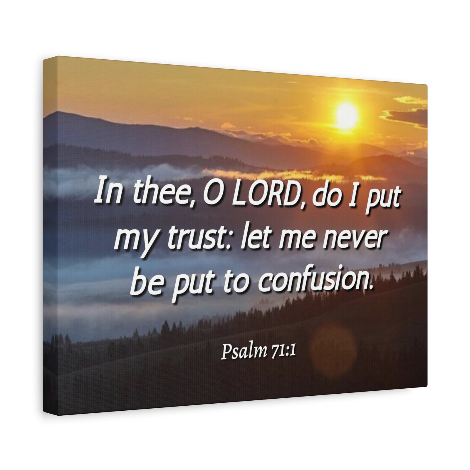 Scripture Canvas Confusion Psalm 71:1 Christian Wall Art Bible Verse Print Ready to Hang-Express Your Love Gifts