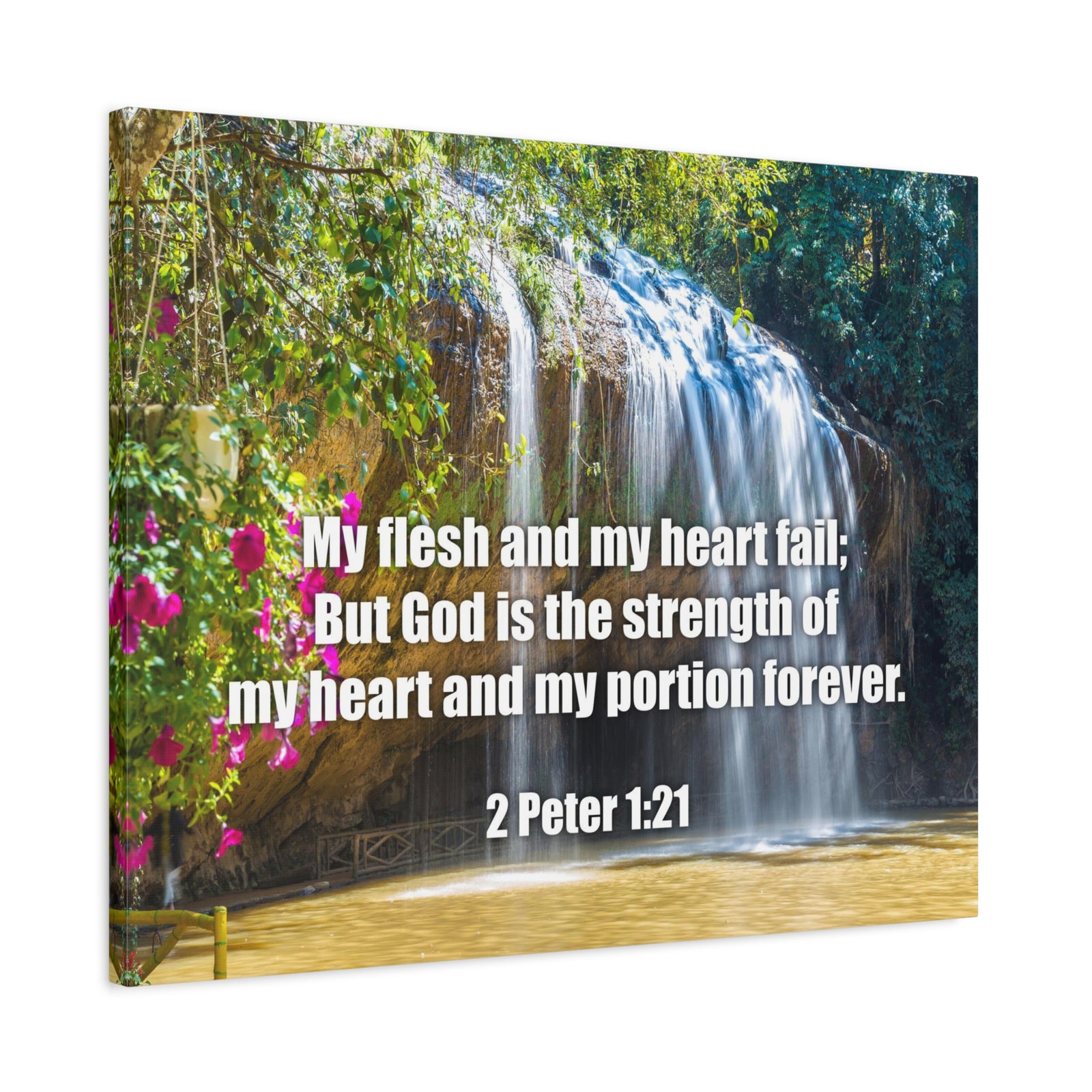 Scripture Canvas My Flesh and My Heart Psalm 73:26 Christian Wall Art Bible Verse Print Ready to Hang-Express Your Love Gifts