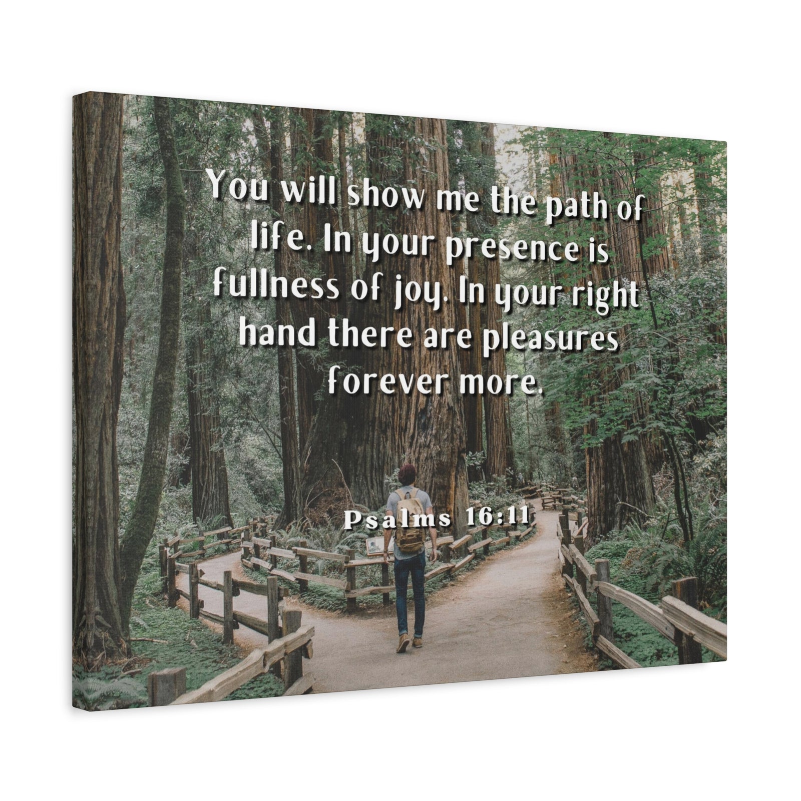 Scripture Canvas Path Of Life Psalms 16:11 Christian Wall Art Bible Verse Print Ready to Hang-Express Your Love Gifts