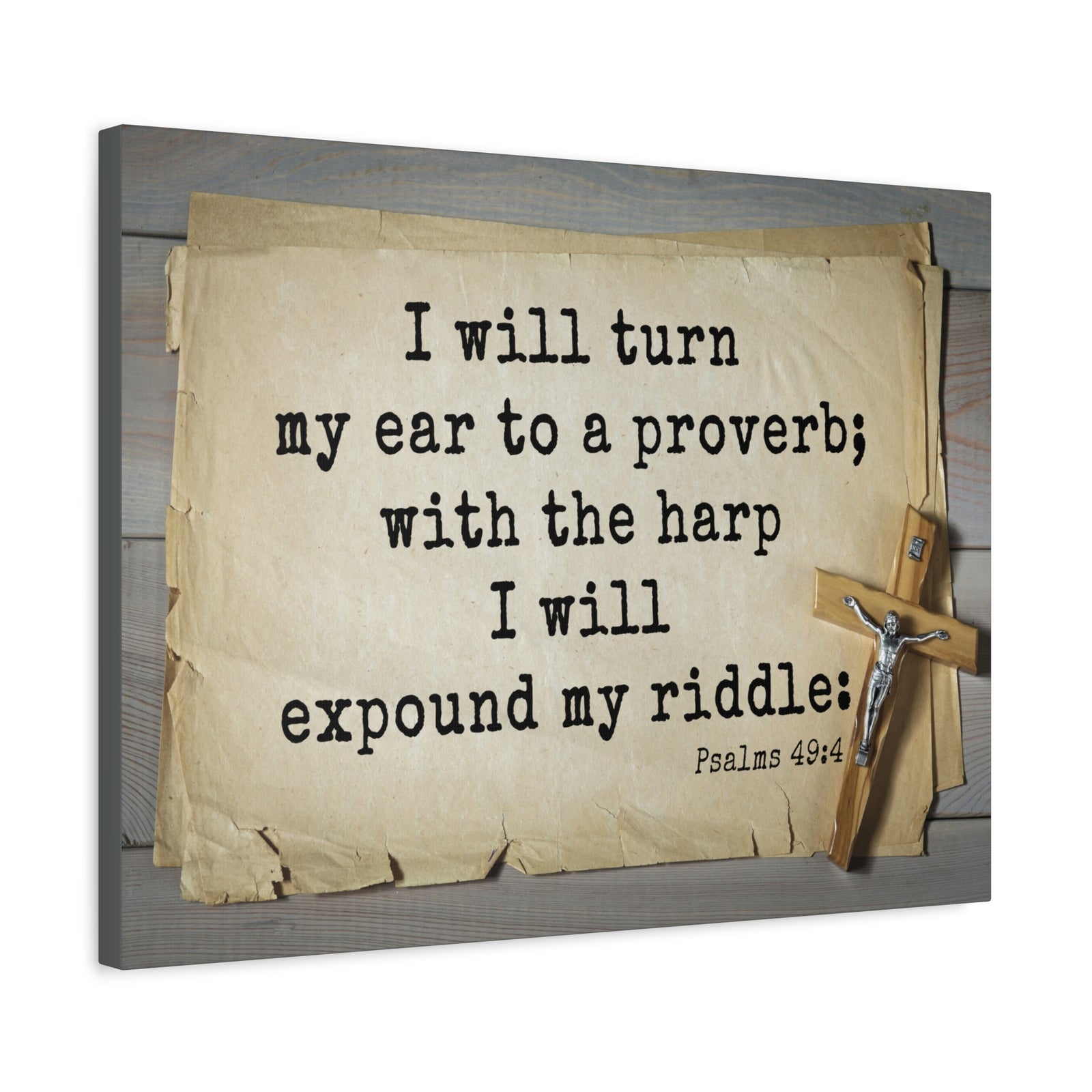 Scripture Walls To A Proverb Psalms 49:4 Bible Verse Canvas Christian Wall Art Ready to Hang-Express Your Love Gifts