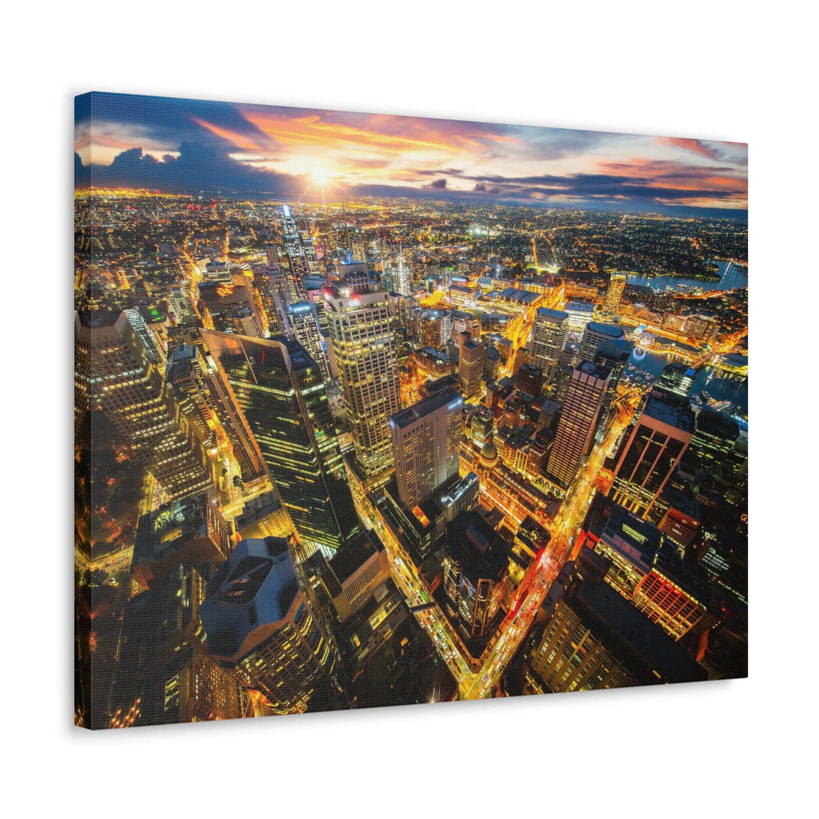 Sydney Night Skyline Canvas Artwork High-Quality Breathtaking Stunning Cityscape for Home Decor Ready to Hang-Express Your Love Gifts