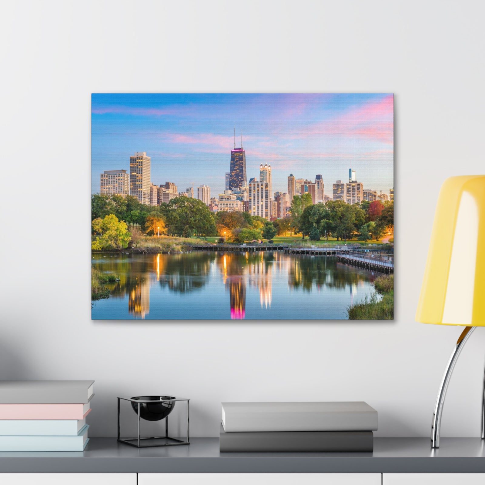Chicago Daytime Skyline Canvas Artwork High-Quality Breathtaking Stunning Cityscape for Home Decor Ready to Hang-Express Your Love Gifts