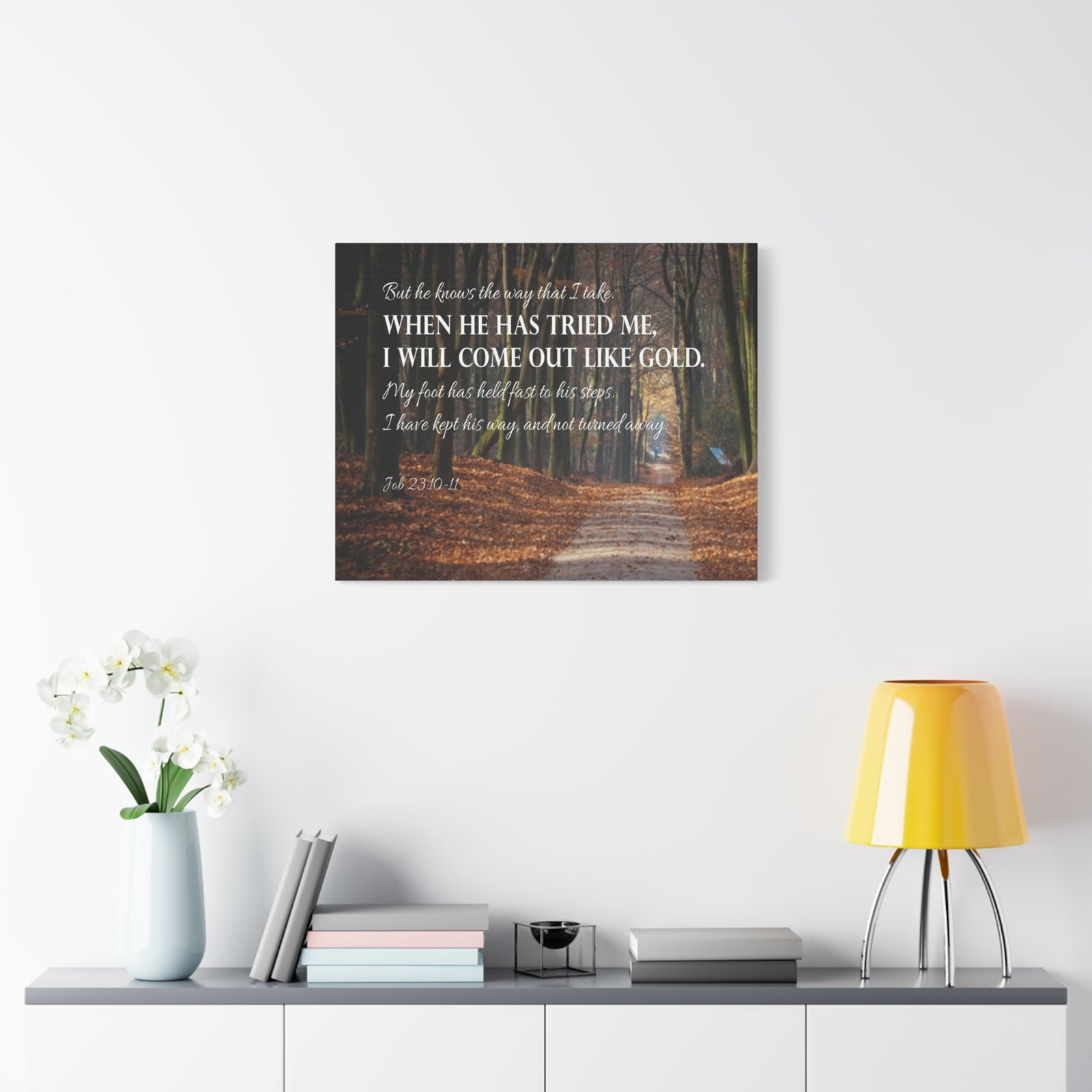 Bible Verse Canvas Come Out Like Gold Job 23:10-11 Scripture Wall Art Christian Home Decor-Express Your Love Gifts