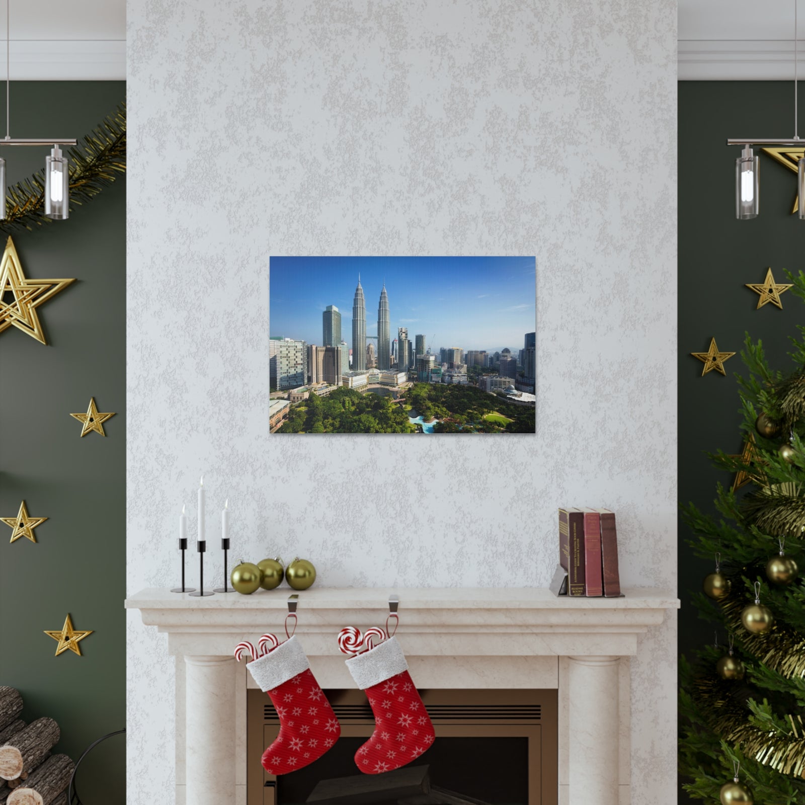 Kuala Lumpur Daytime Skyline Canvas Artwork High-Quality Breathtaking Stunning Cityscape for Home Decor Ready to Hang-Express Your Love Gifts