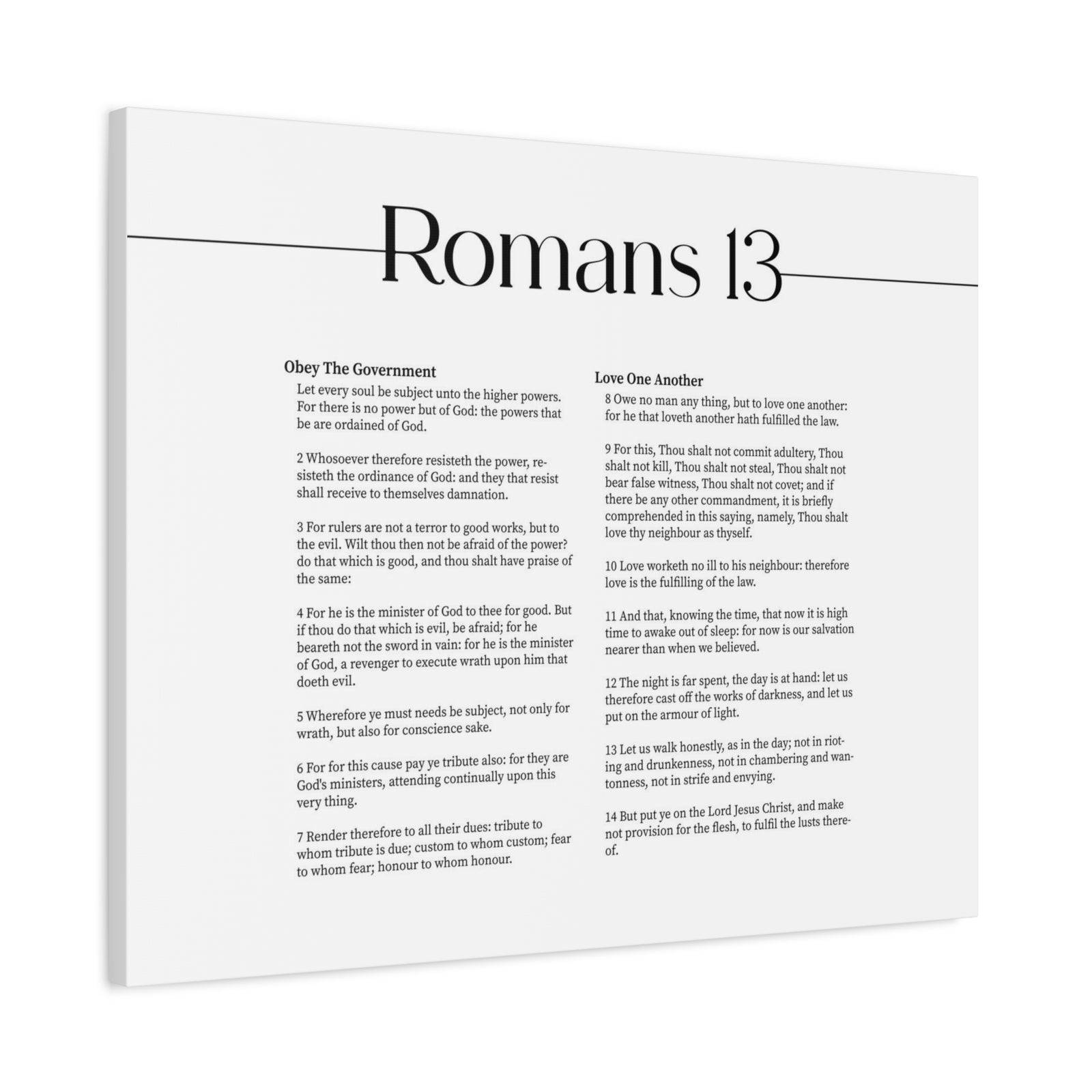 Scripture Canvas Romans 13 Christian Wall Art Print Ready to Hang-Express Your Love Gifts