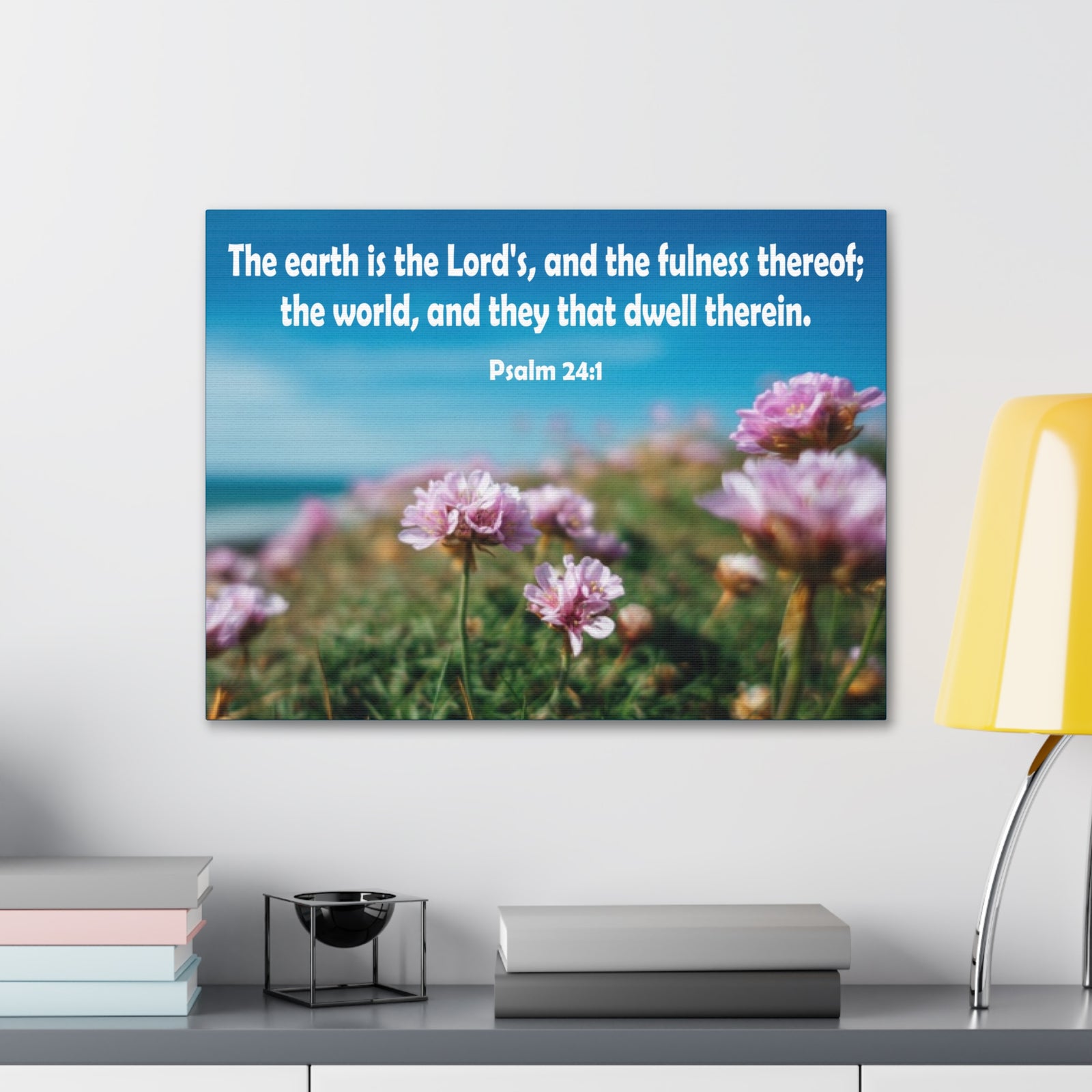 Scripture Walls The Earth is The Lord's Psalm 24:1 Bible Verse Canvas Christian Wall Art Ready to Hang Unframed-Express Your Love Gifts