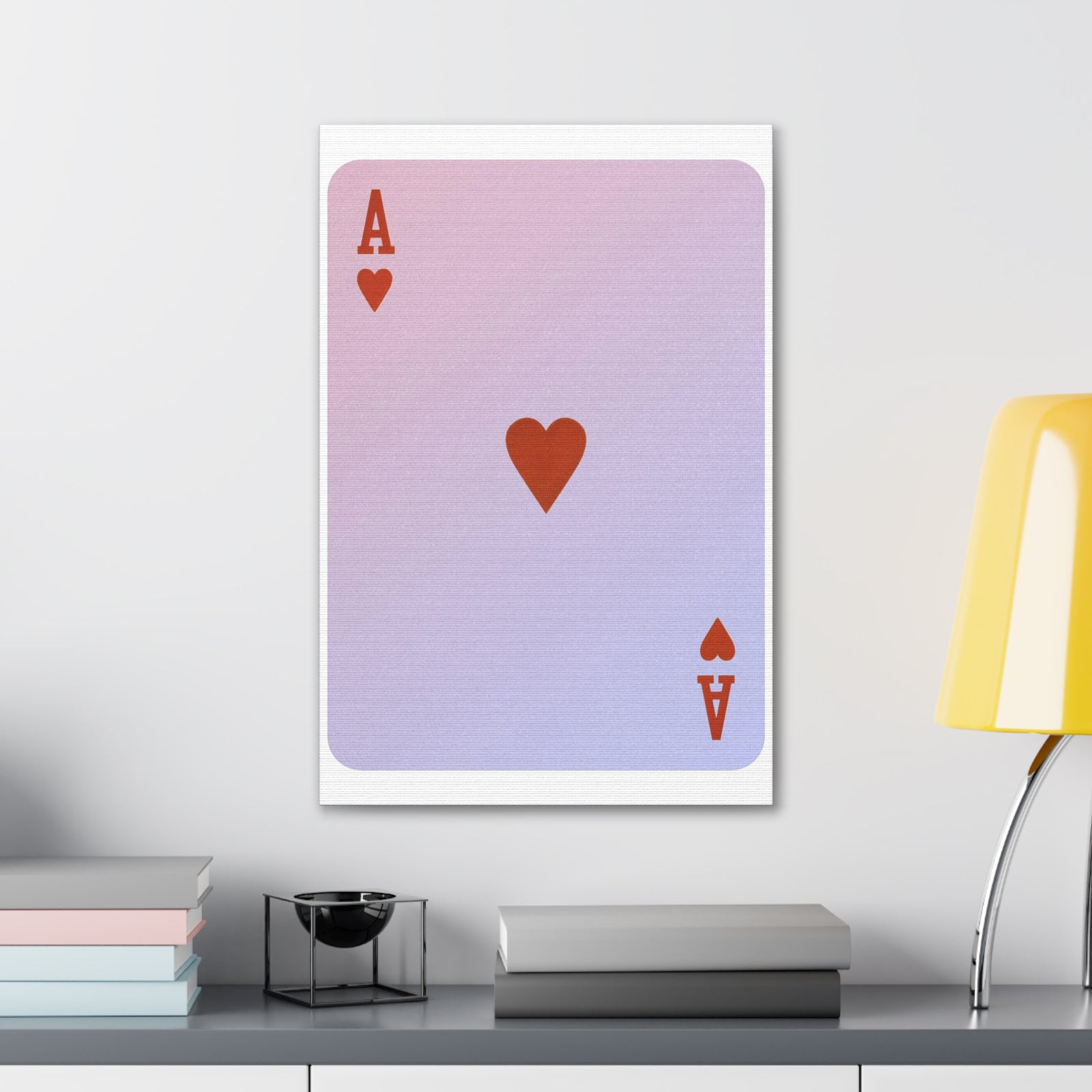 Ace Of Hearts Playing Card Canvas Wall Art for Home Decor Ready-to-Hang-Express Your Love Gifts