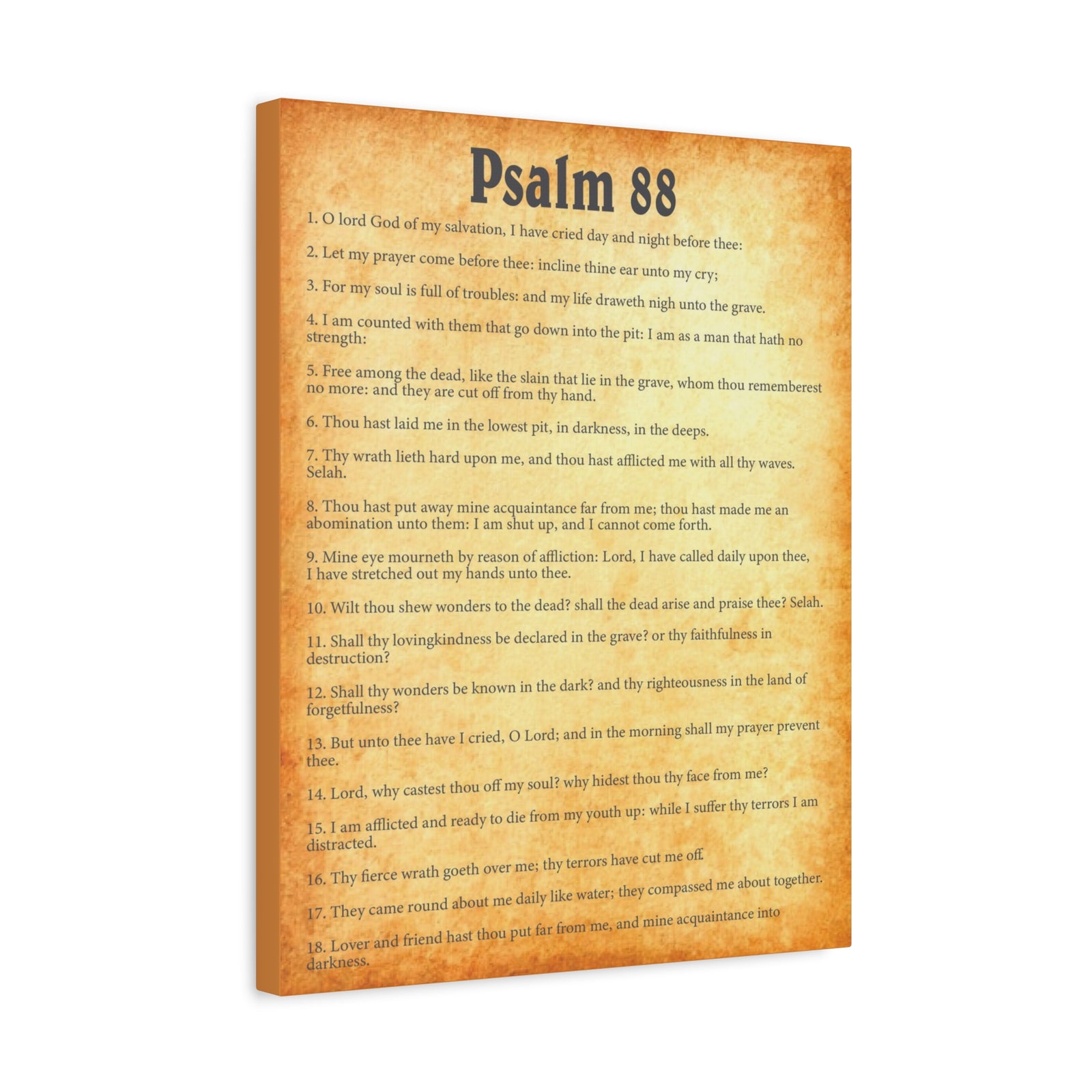 Scripture Walls Psalm 88 Gold Bible Chapter Canvas Christian Wall Art Ready to Hang-Express Your Love Gifts