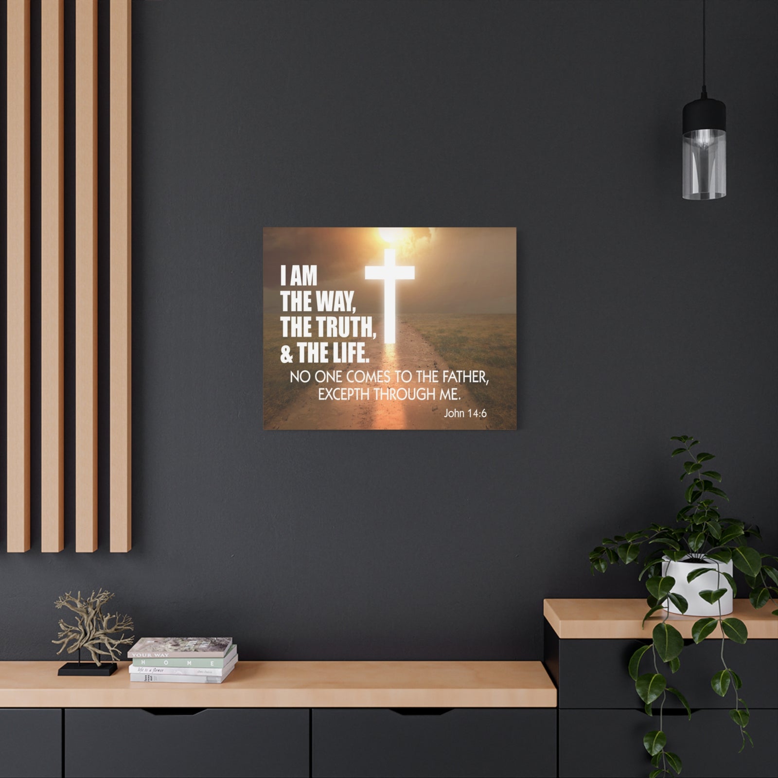 Bible Verse Canvas I Am The Way John 14:6 Wall Art Christian Home Decor-Express Your Love Gifts