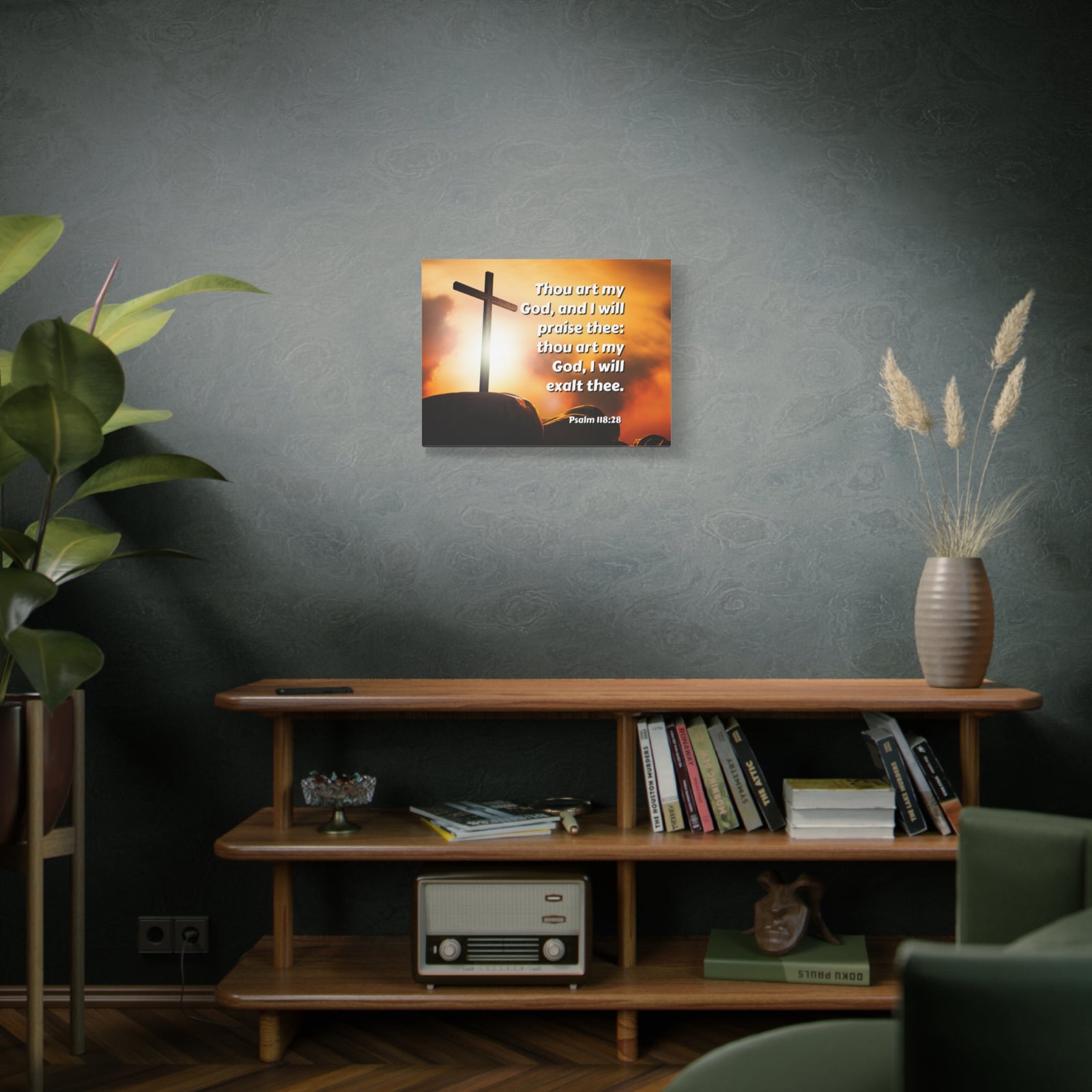 Scripture Canvas Exalt Psalm 118:28 Christian Wall Art Bible Verse Print Ready to Hang-Express Your Love Gifts