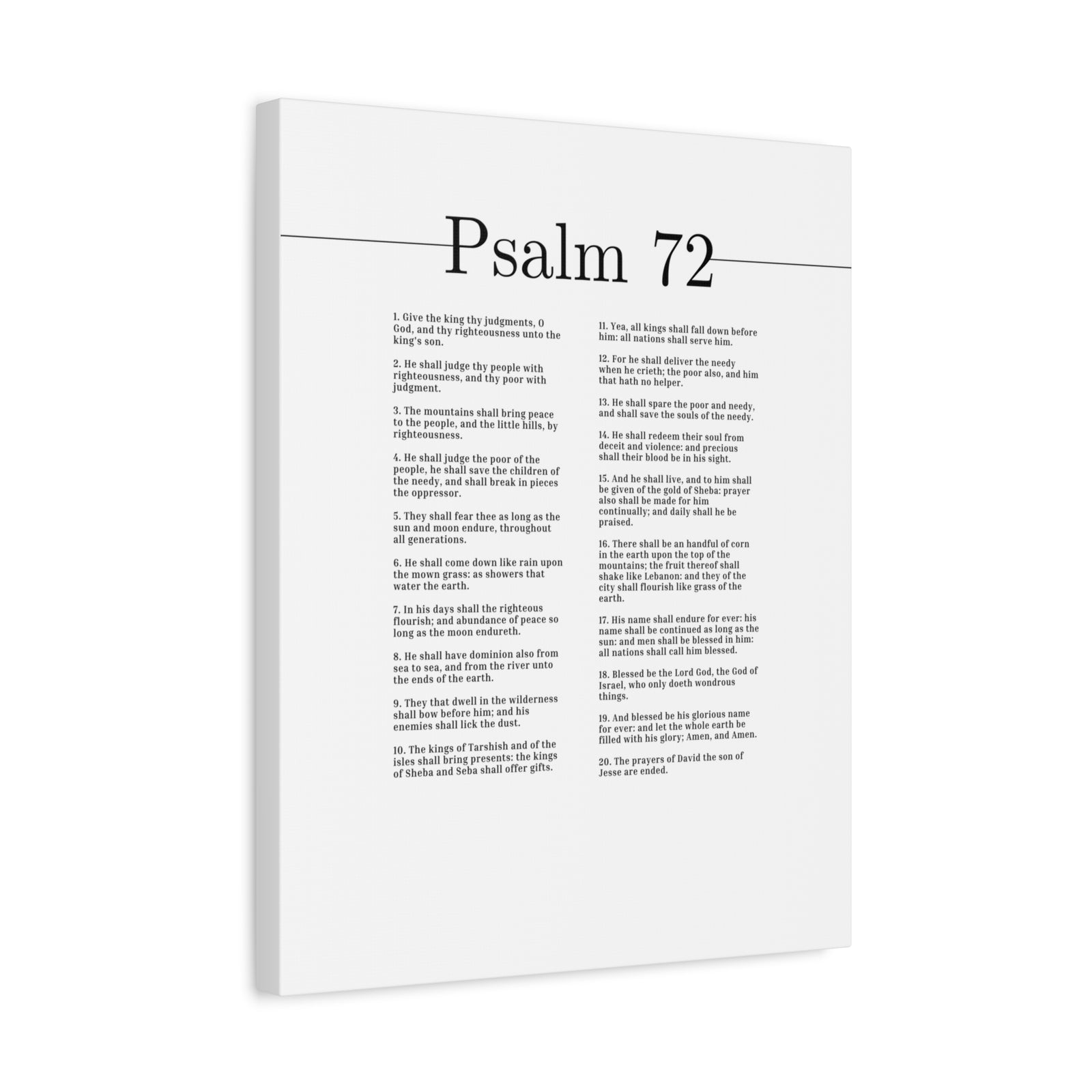 Scripture Canvas Blessed Be The Lord God Psalm 72 Christian Wall Art Bible Verse Print Ready to Hang-Express Your Love Gifts