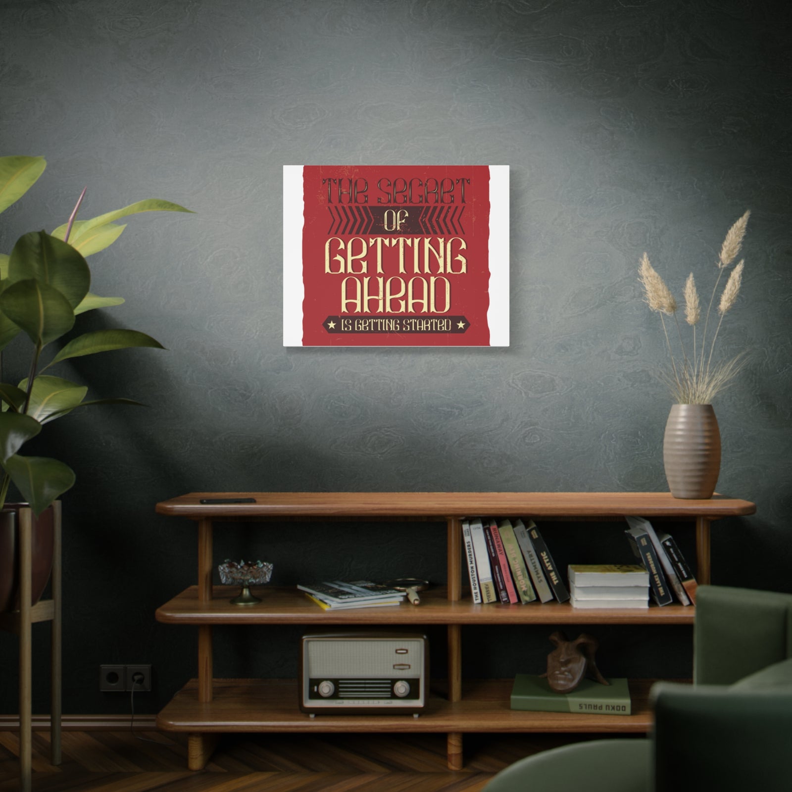 Inspirational Quote Canvas Getting Started Wall Art Motivational Motto Inspiring Prints Artwork Decor Ready to Hang-Express Your Love Gifts