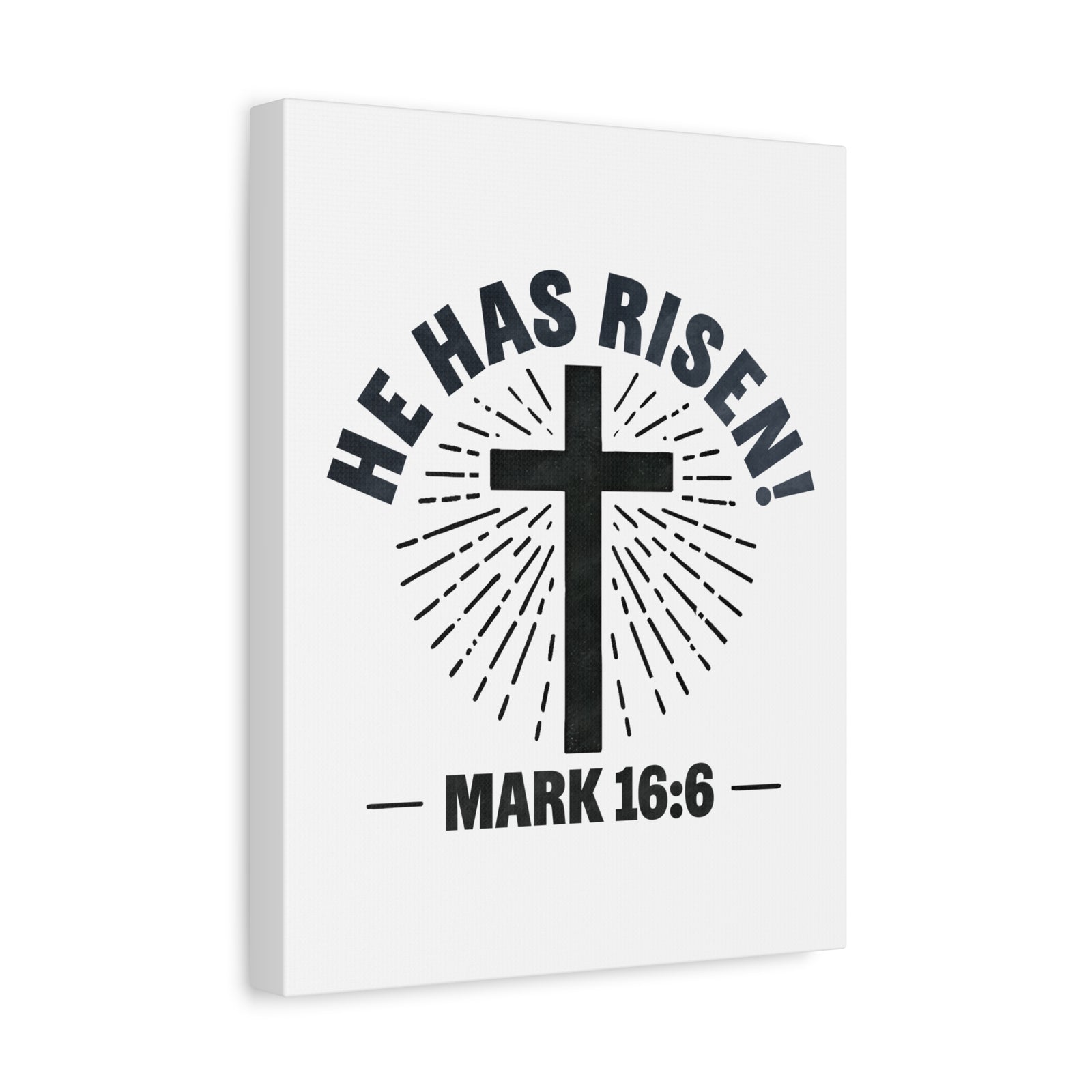 Scripture Walls Mark 16:6 He Has Risen! Cross Bible Verse Canvas Christian Wall Art Ready to Hang Unframed-Express Your Love Gifts