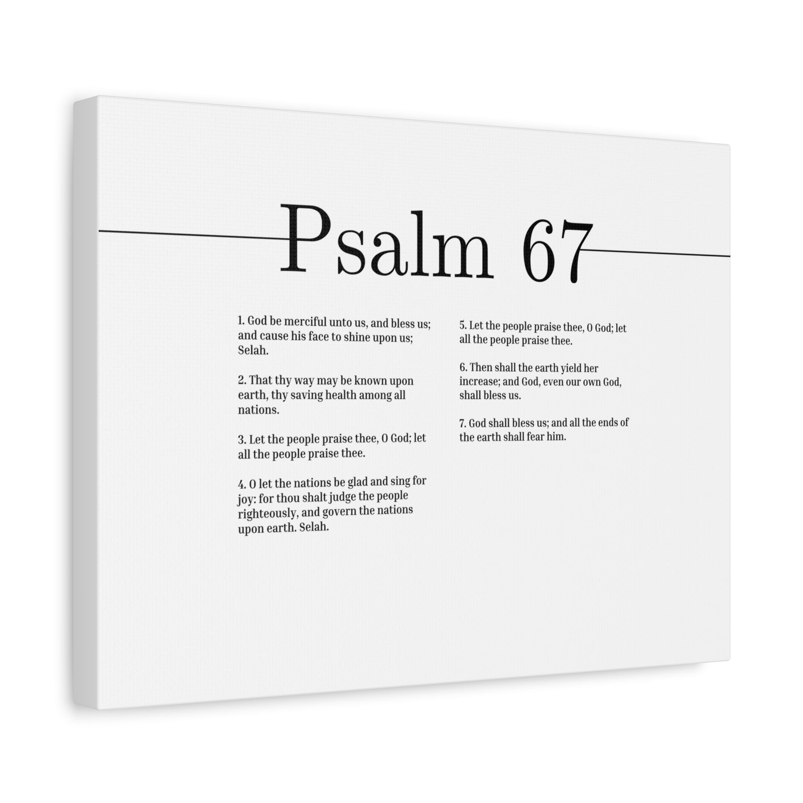 Scripture Canvas God Be Merciful Unto Us Psalm 67 Christian Wall Art Bible Verse Print Ready to Hang-Express Your Love Gifts