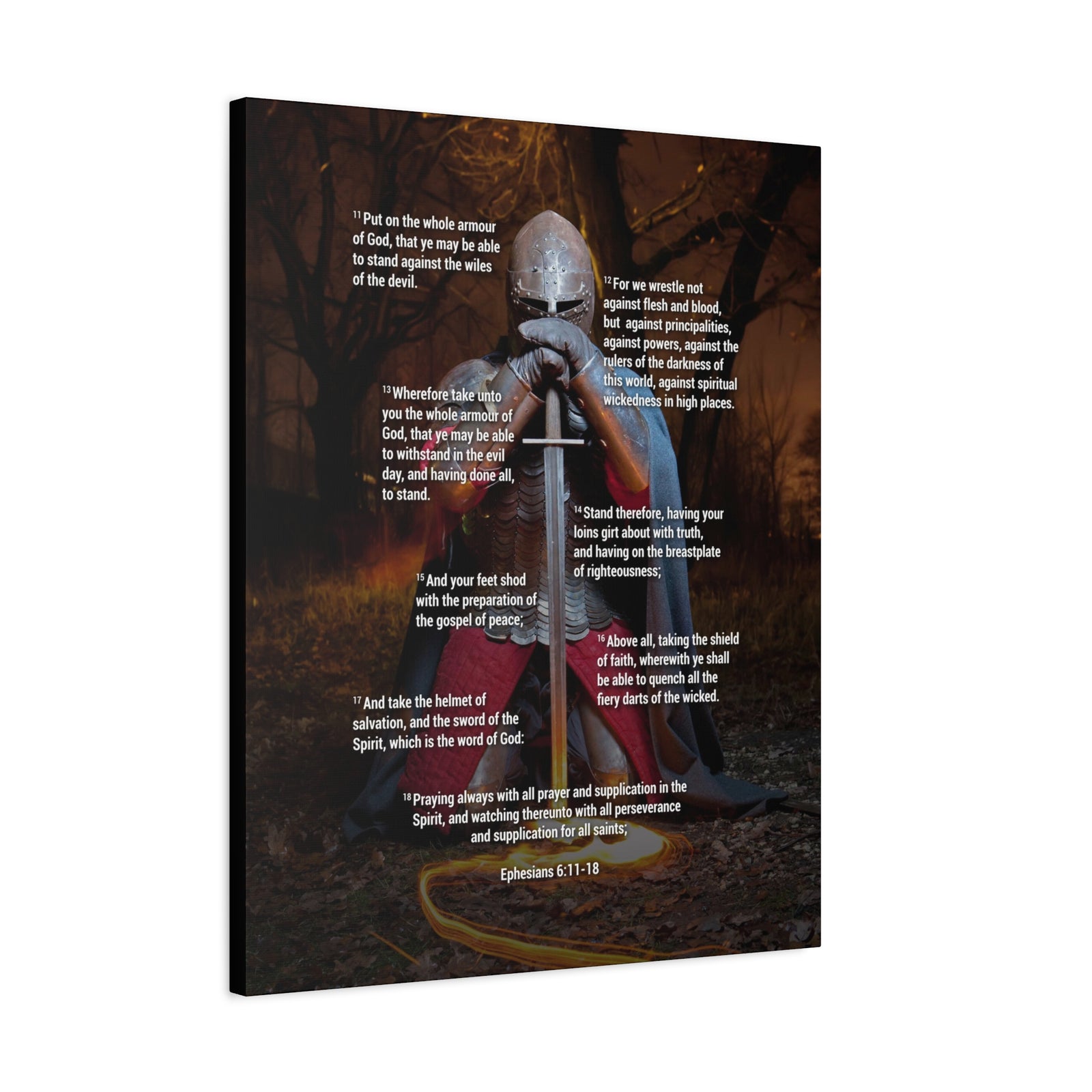 Armour of God Ephesians Bible Verse Canvas Ready to Hang Christian Wall Décor Scripture Art-Express Your Love Gifts