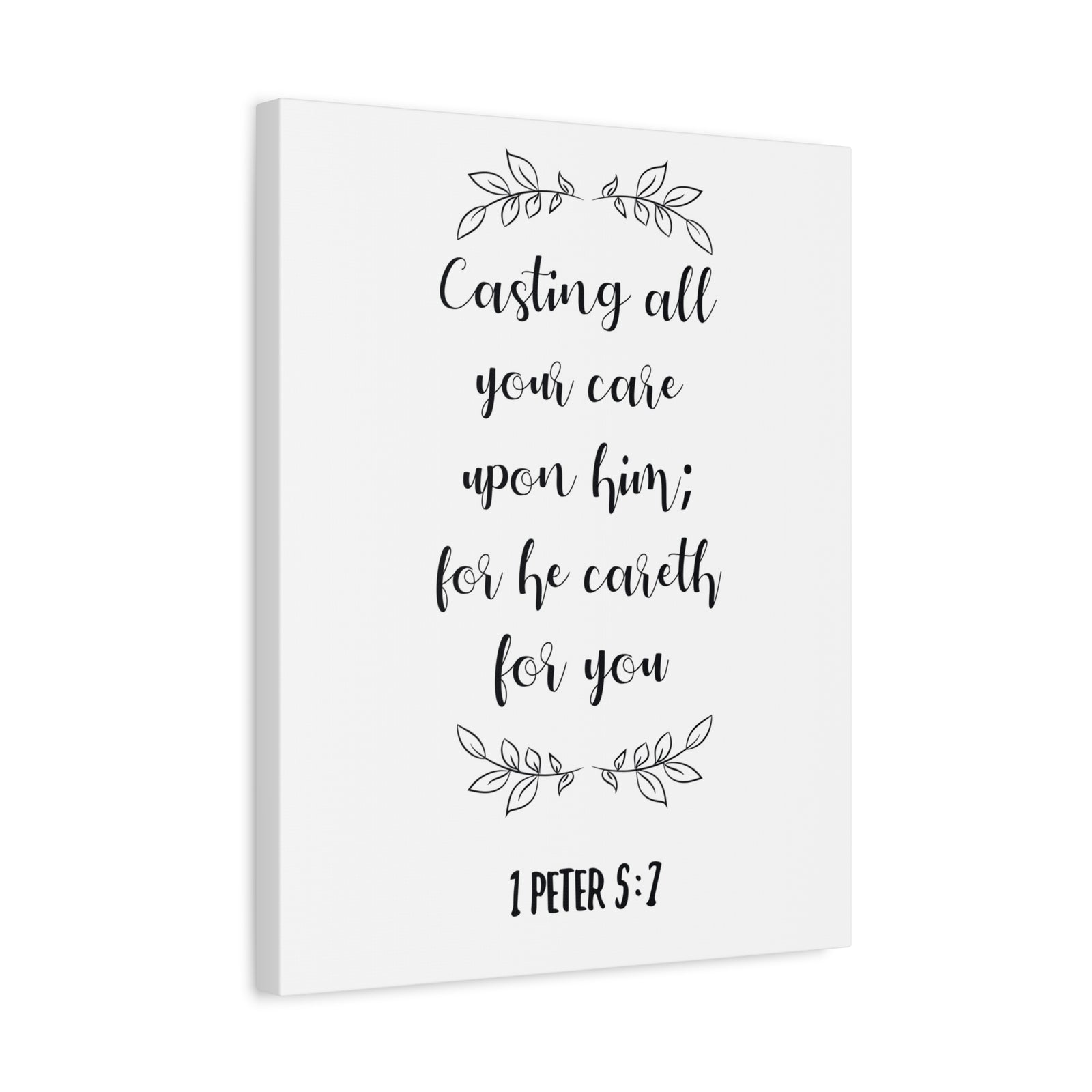 Scripture Canvas Casting All Your Care 1 Peter 5:7 Christian Wall Art Bible Verse Print Ready To Hang-Express Your Love Gifts