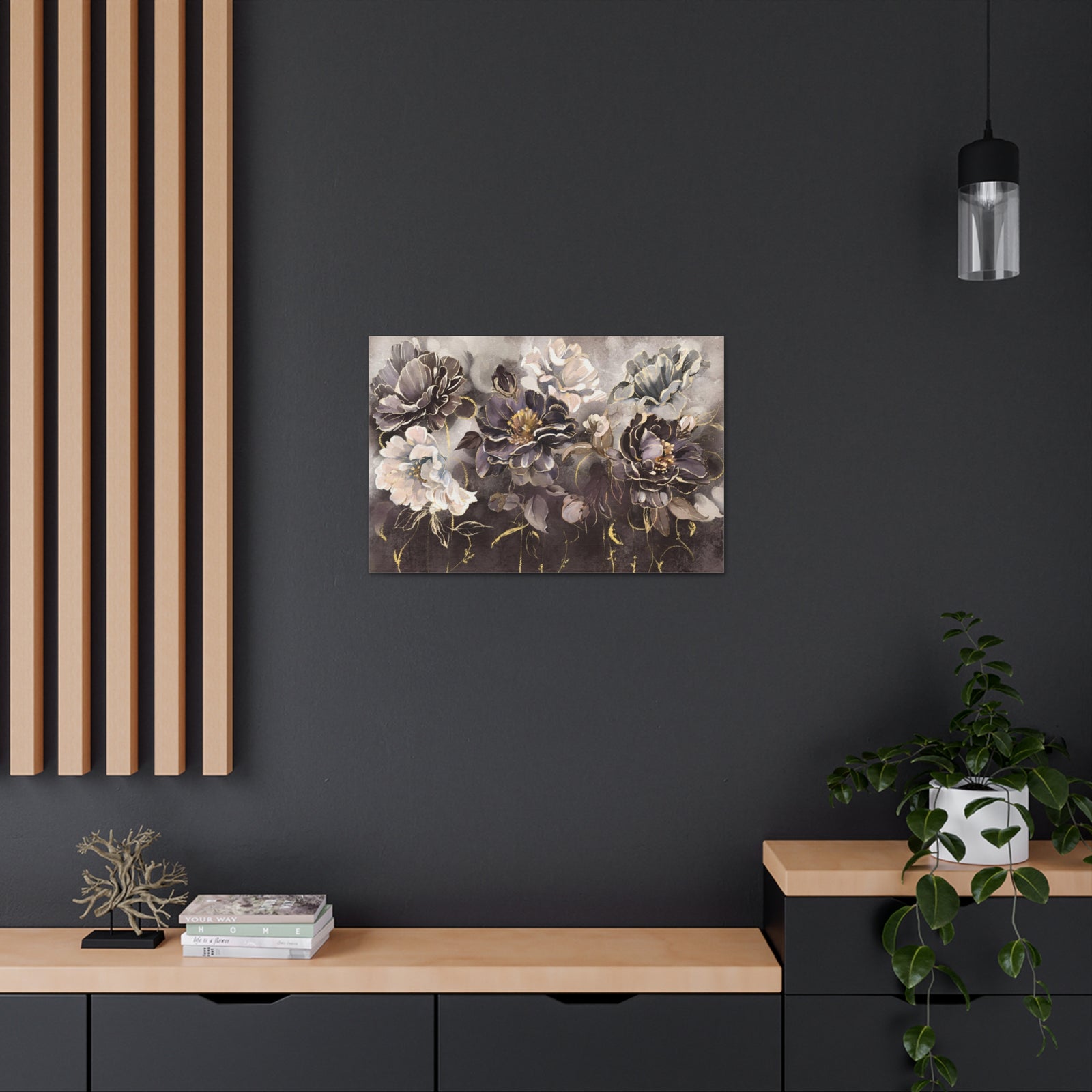 Oil Painting With Flower Rose & Leaves Flower Canvas Wall Art for Home Decor Ready-to-Hang-Express Your Love Gifts