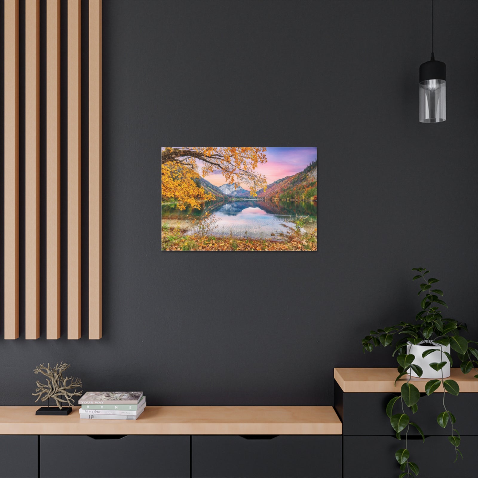 Stunning Autumn Scene Forest Floral Nature Photography Canvas Wall Art for Home Decor Ready-to-Hang-Express Your Love Gifts