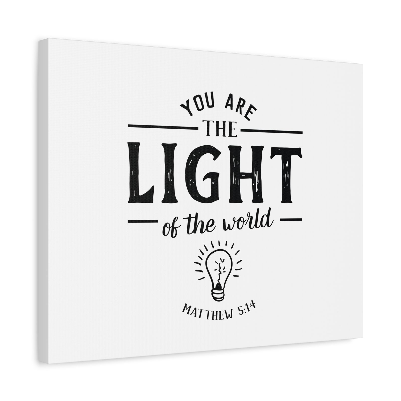 Scripture Canvas The Light Matthew 5:14 Christian Wall Art Bible Verse Print Ready to Hang-Express Your Love Gifts