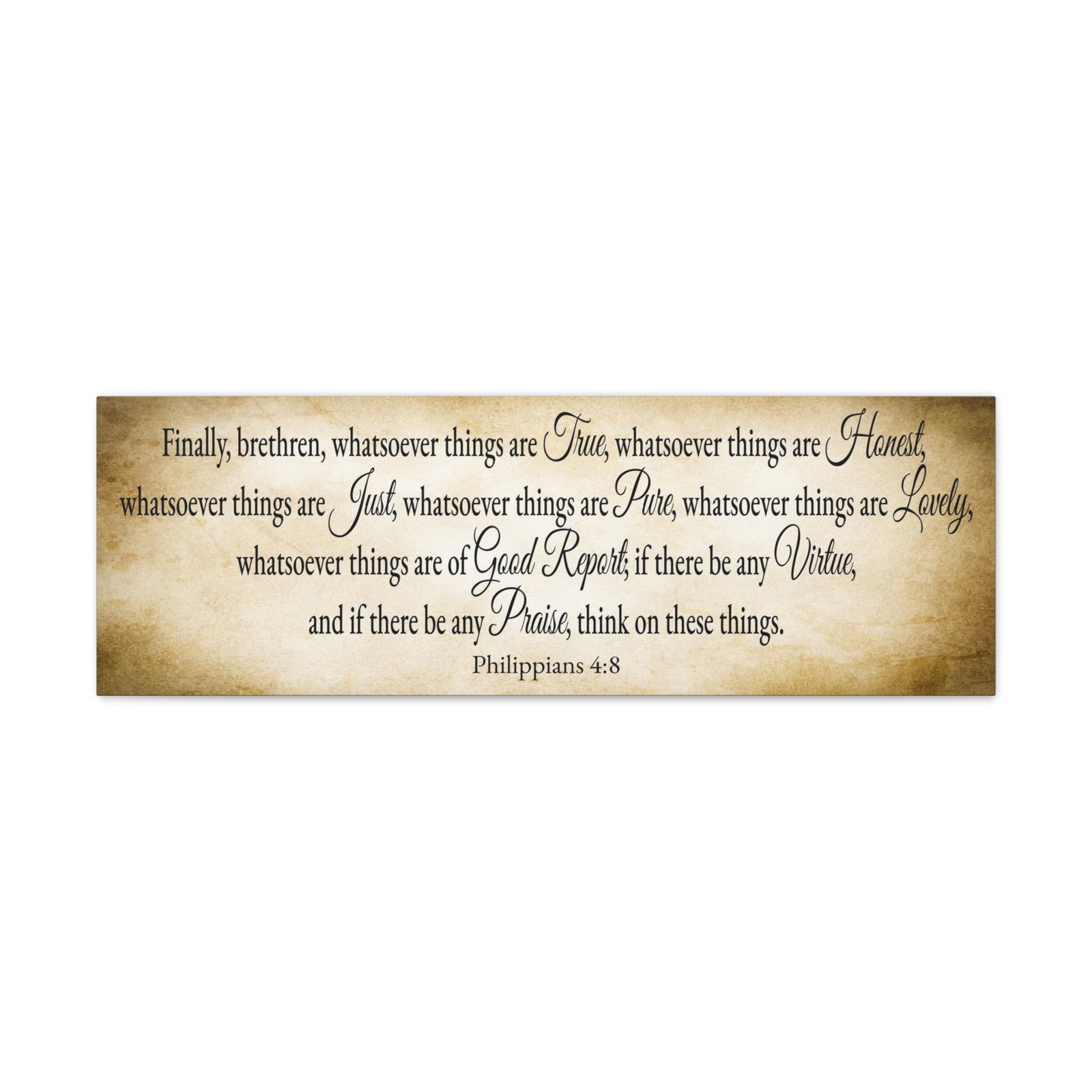 Scripture Walls Seeking Philippians 4:8 Gold Bible Verse Canvas Christian Wall Art Ready to Hang Unframed-Express Your Love Gifts
