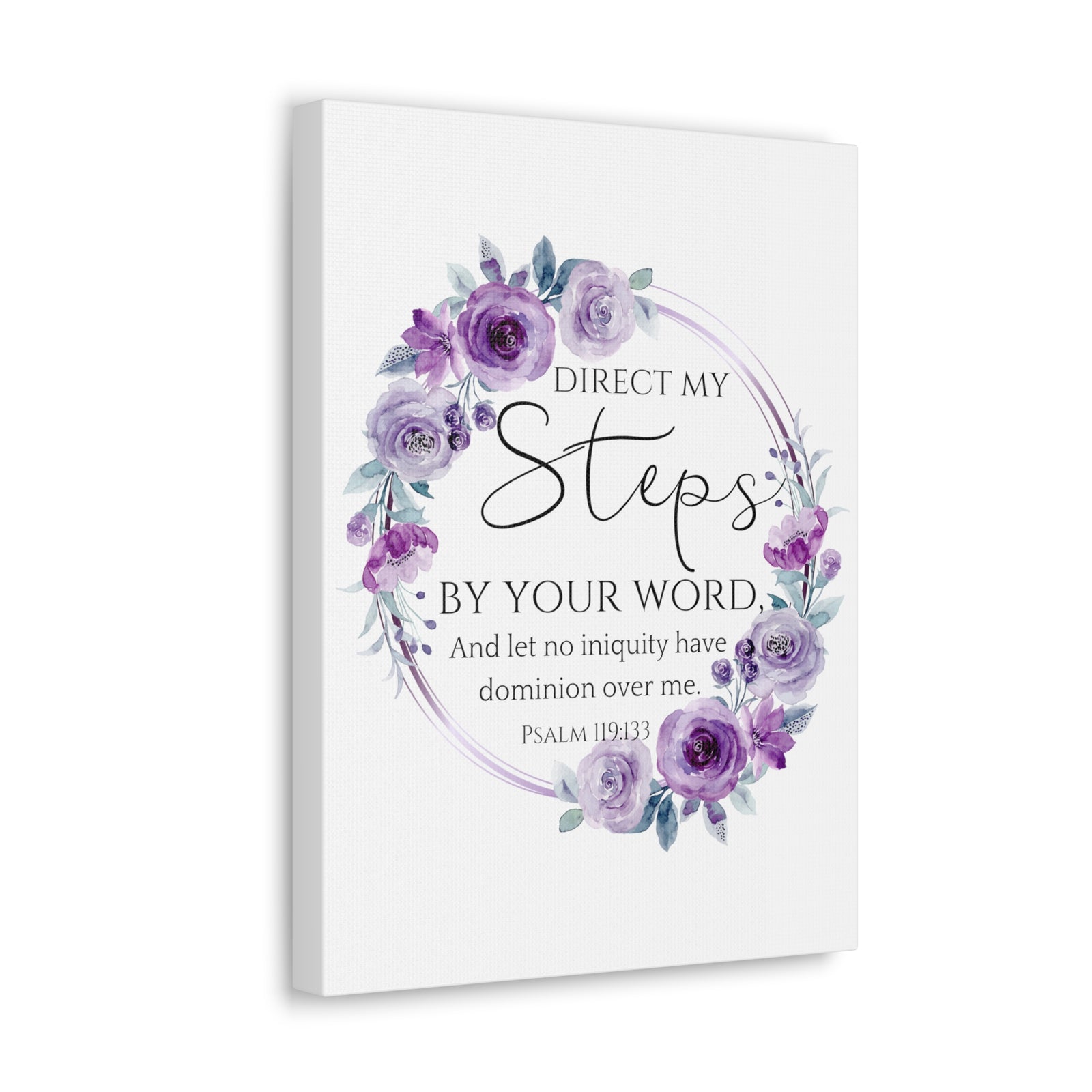 Scripture Walls Psalm 119:133 Direct My Steps Bible Verse Canvas Christian Wall Art Ready to Hang Unframed-Express Your Love Gifts