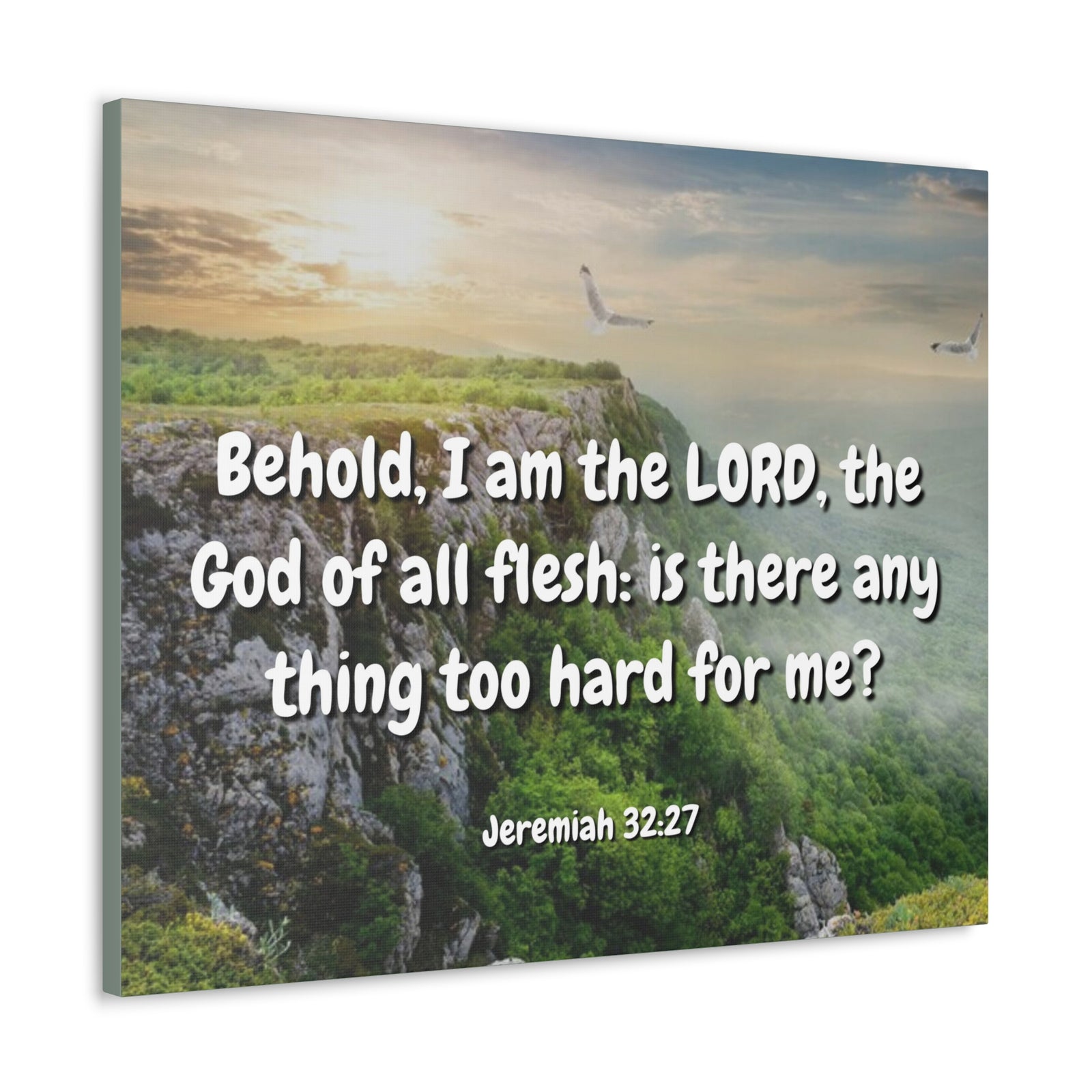 Scripture Canvas The Lord Jeremiah 32:27 Christian Wall Art Bible Verse Print Ready to Hang-Express Your Love Gifts