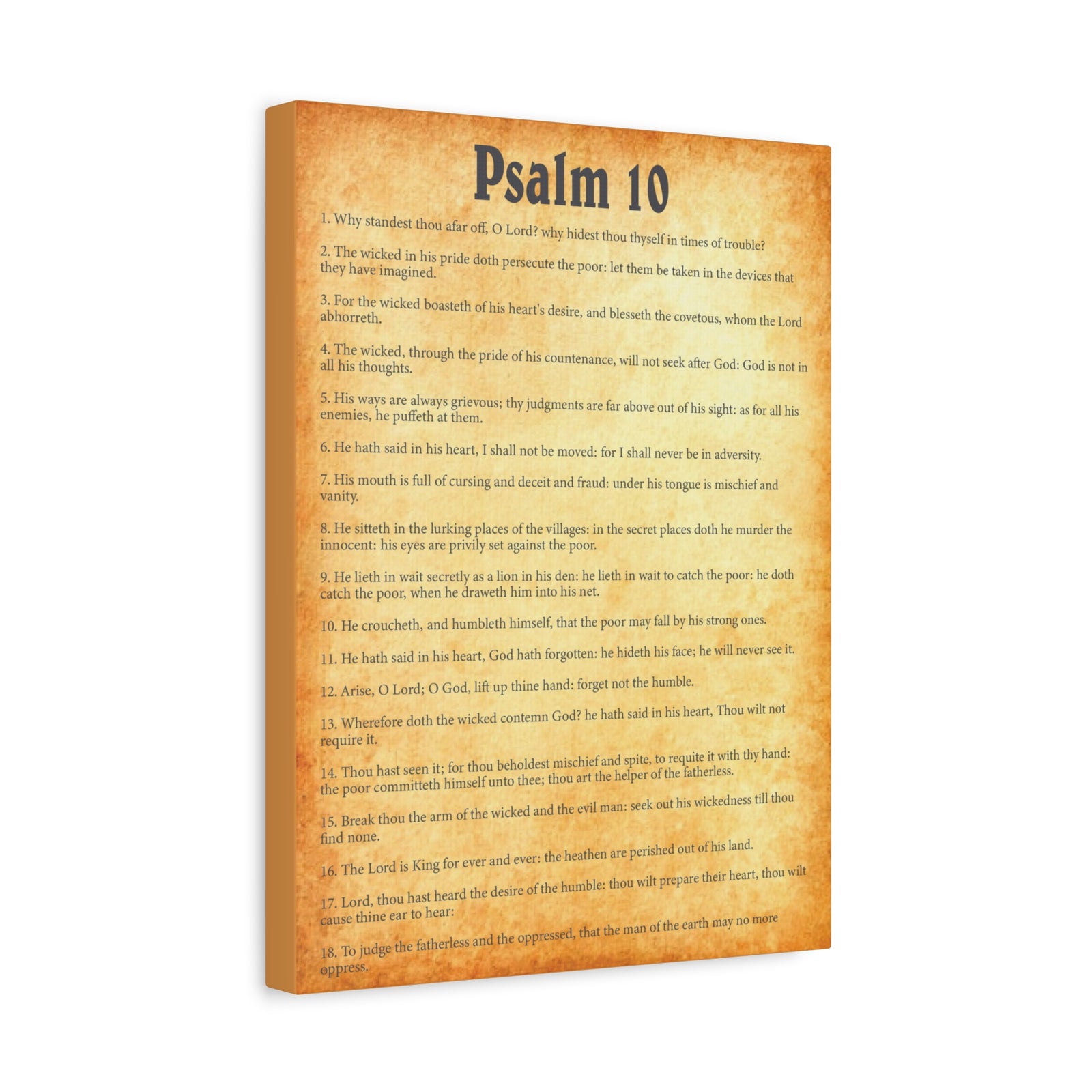 Scripture Walls Psalm 10 Gold Bible Chapter Canvas Christian Wall Art Ready to Hang-Express Your Love Gifts