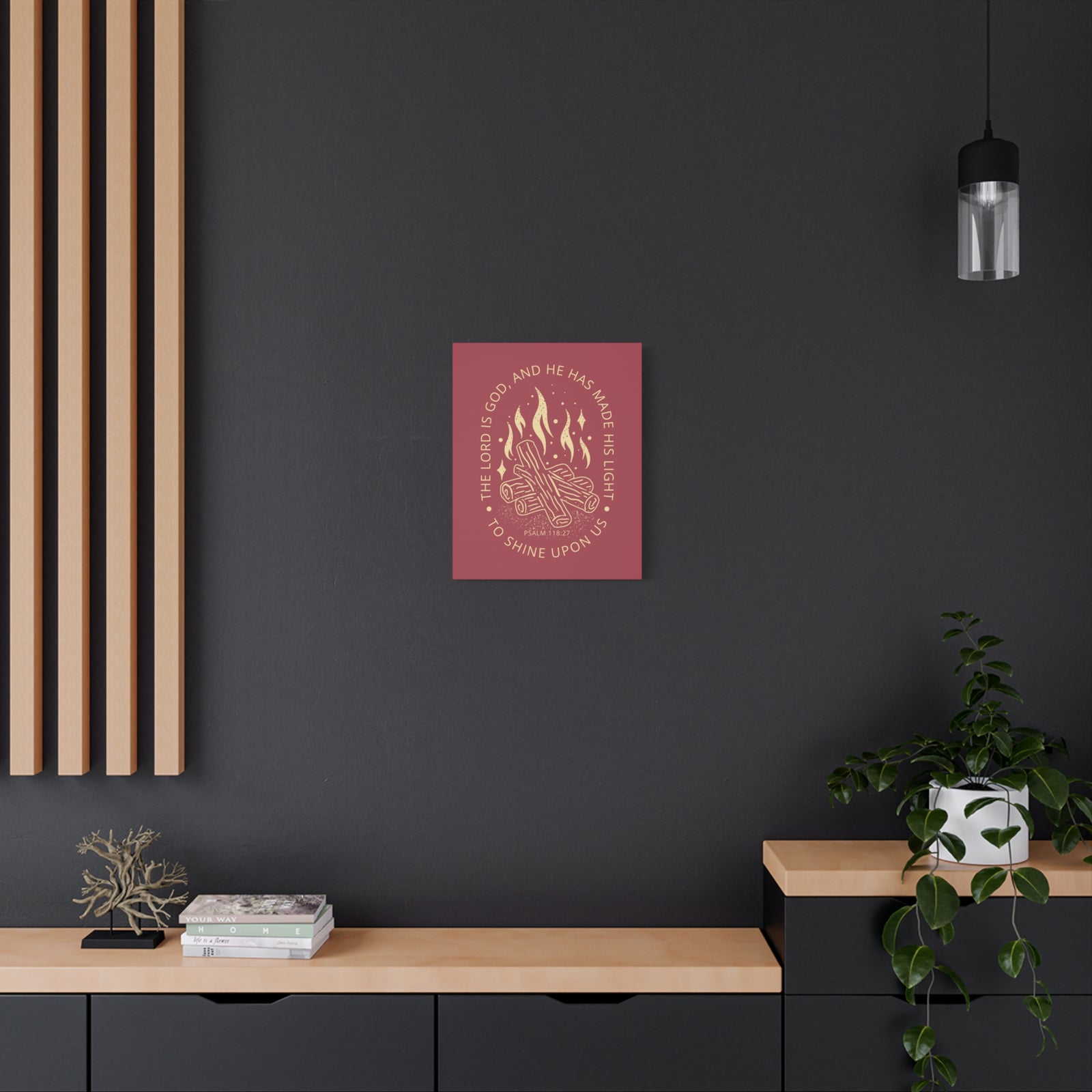 Scripture Canvas His Light Psalm 118:27 Christian Wall Art Bible Verse Print Ready to Hang-Express Your Love Gifts