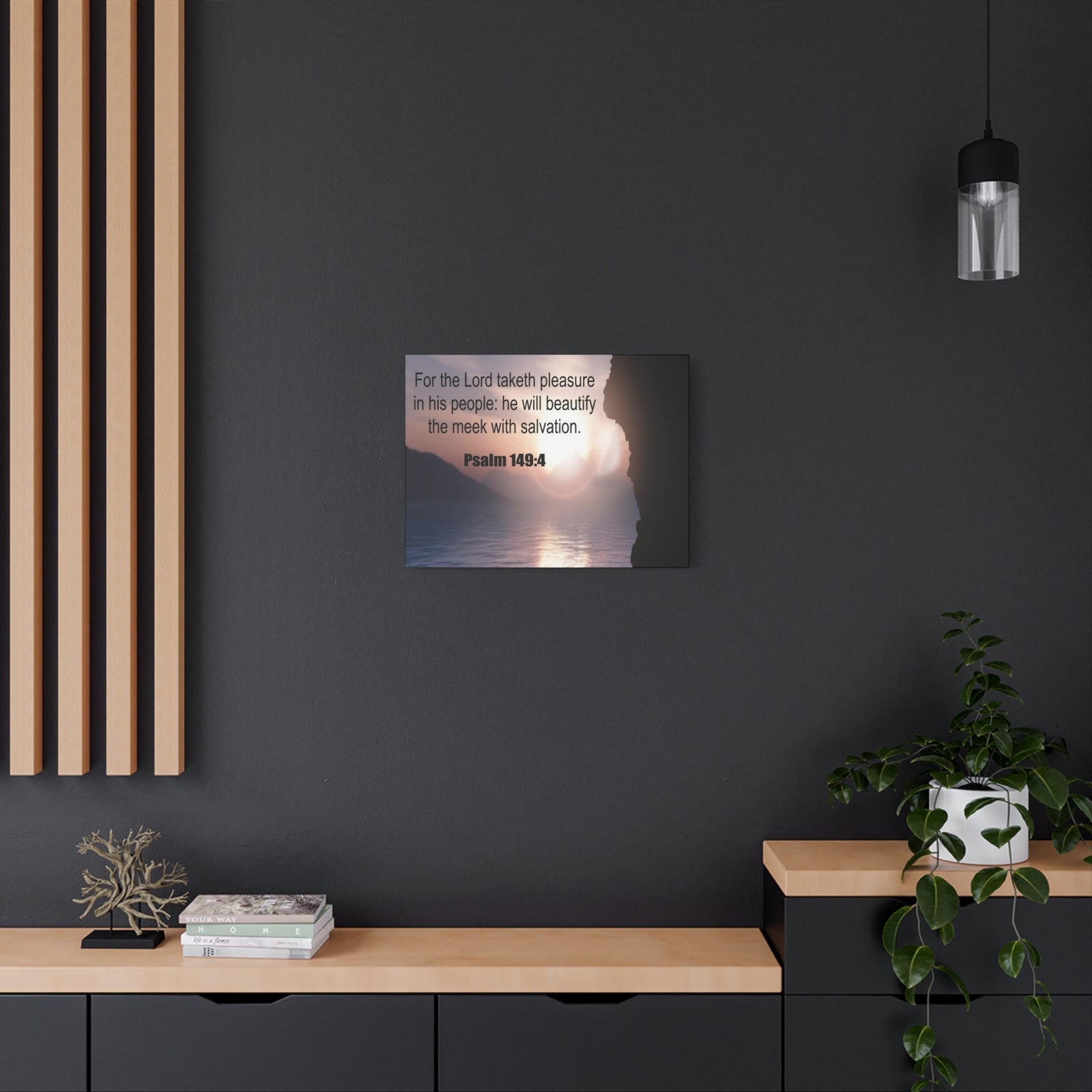 Scripture Canvas Beutify the Meek Psalm 149:4 Christian Wall Art Bible Verse Print Ready to Hang-Express Your Love Gifts
