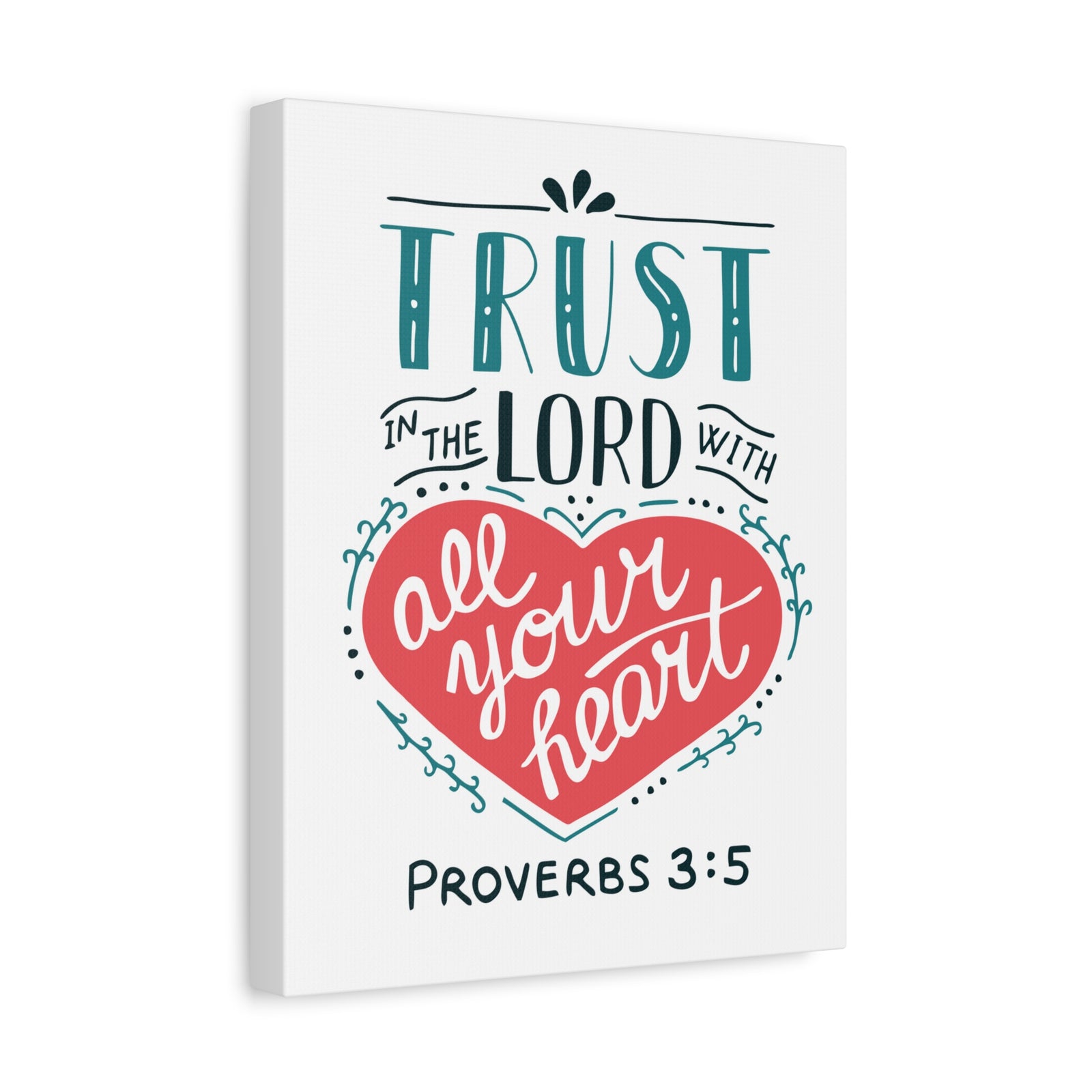 Scripture Canvas Trust In The Lord Proverbs 3:5 Christian Wall Art Bible Verse Print Ready To Hang-Express Your Love Gifts